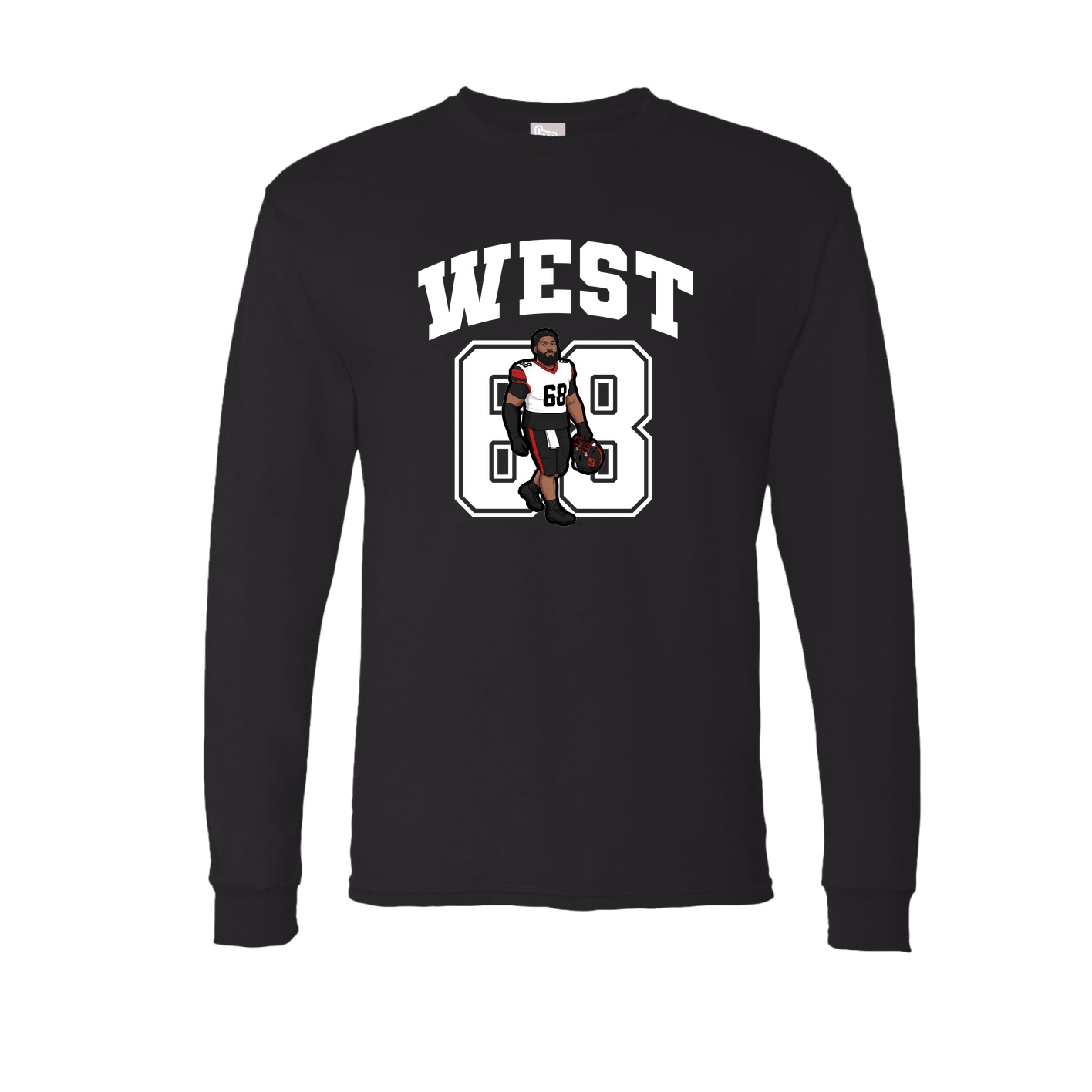 Long Sleeve Tee — Number in Black