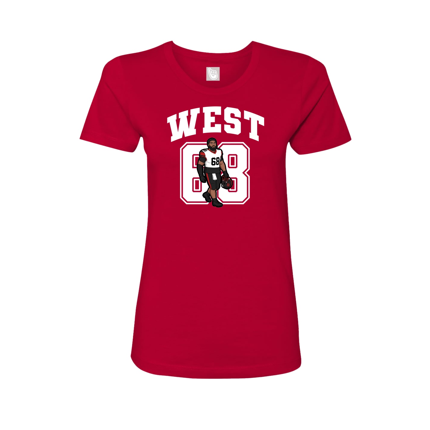 Fitted Women's Tee — Number in Red