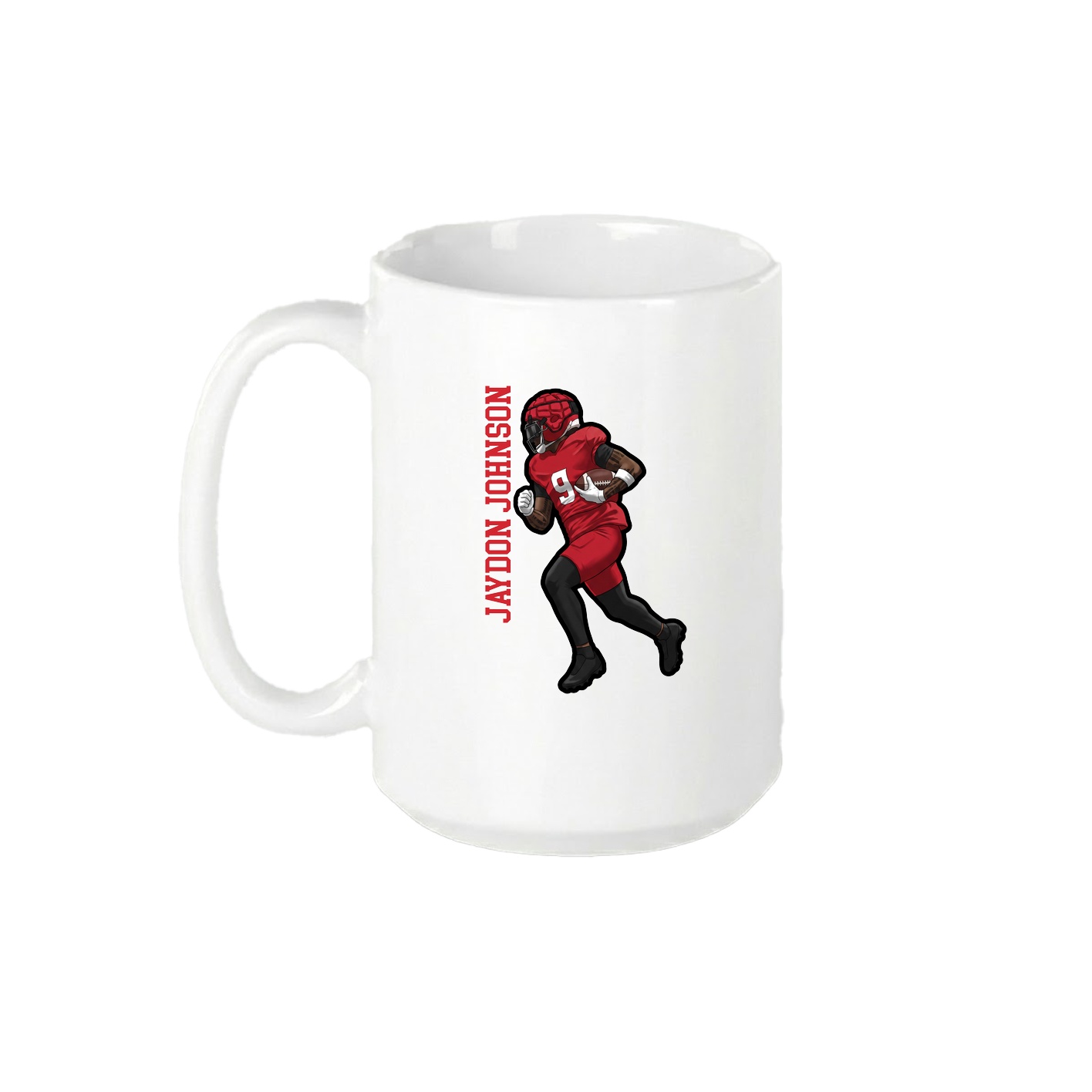 15oz Coffee Mug — Name Vertical in White