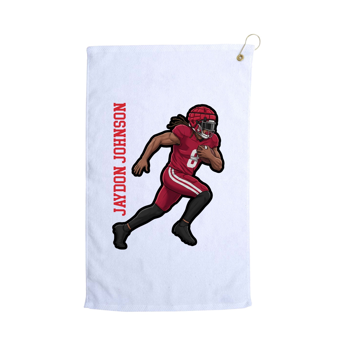 Golf Towel — Name Vertical in White
