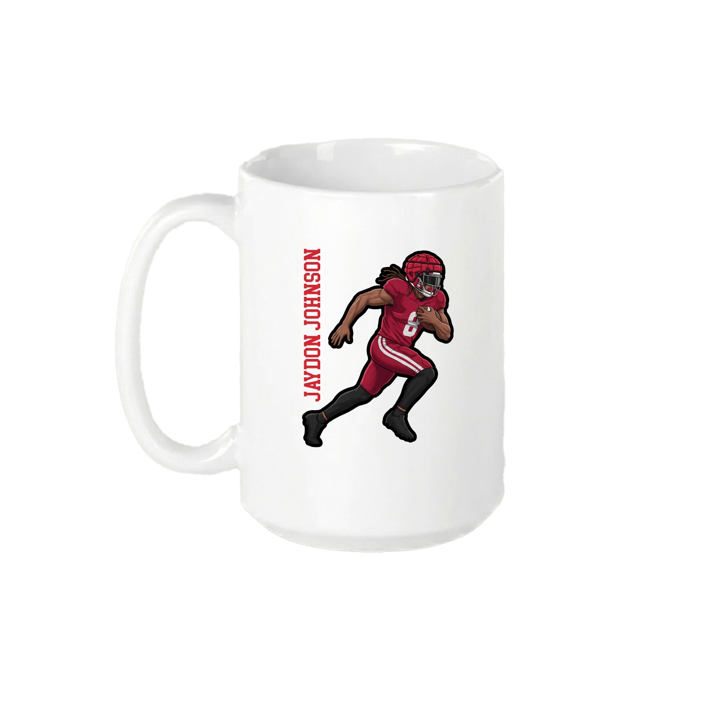 15oz Coffee Mug — Name Vertical in White