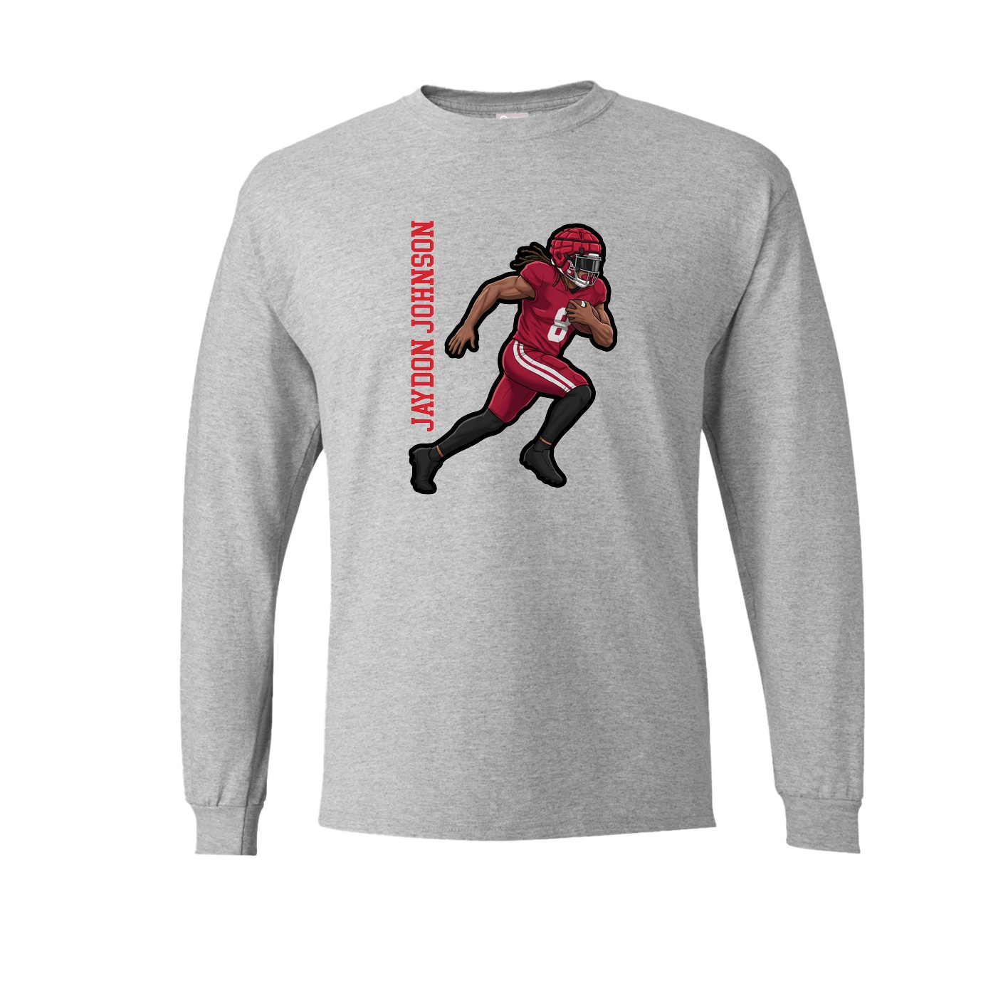 Long Sleeve Tee — Name Vertical in Grey