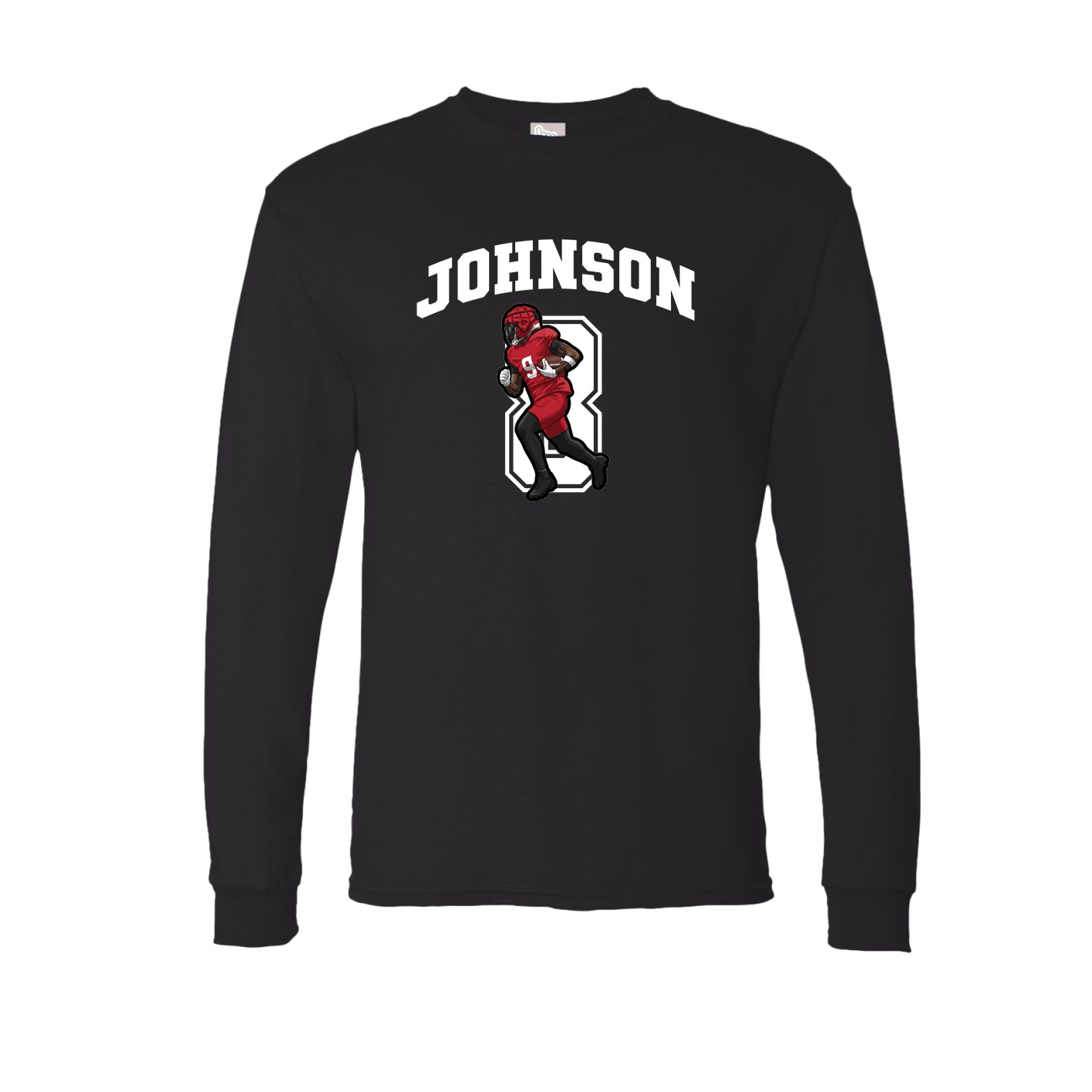 Long Sleeve Tee — Number in Black