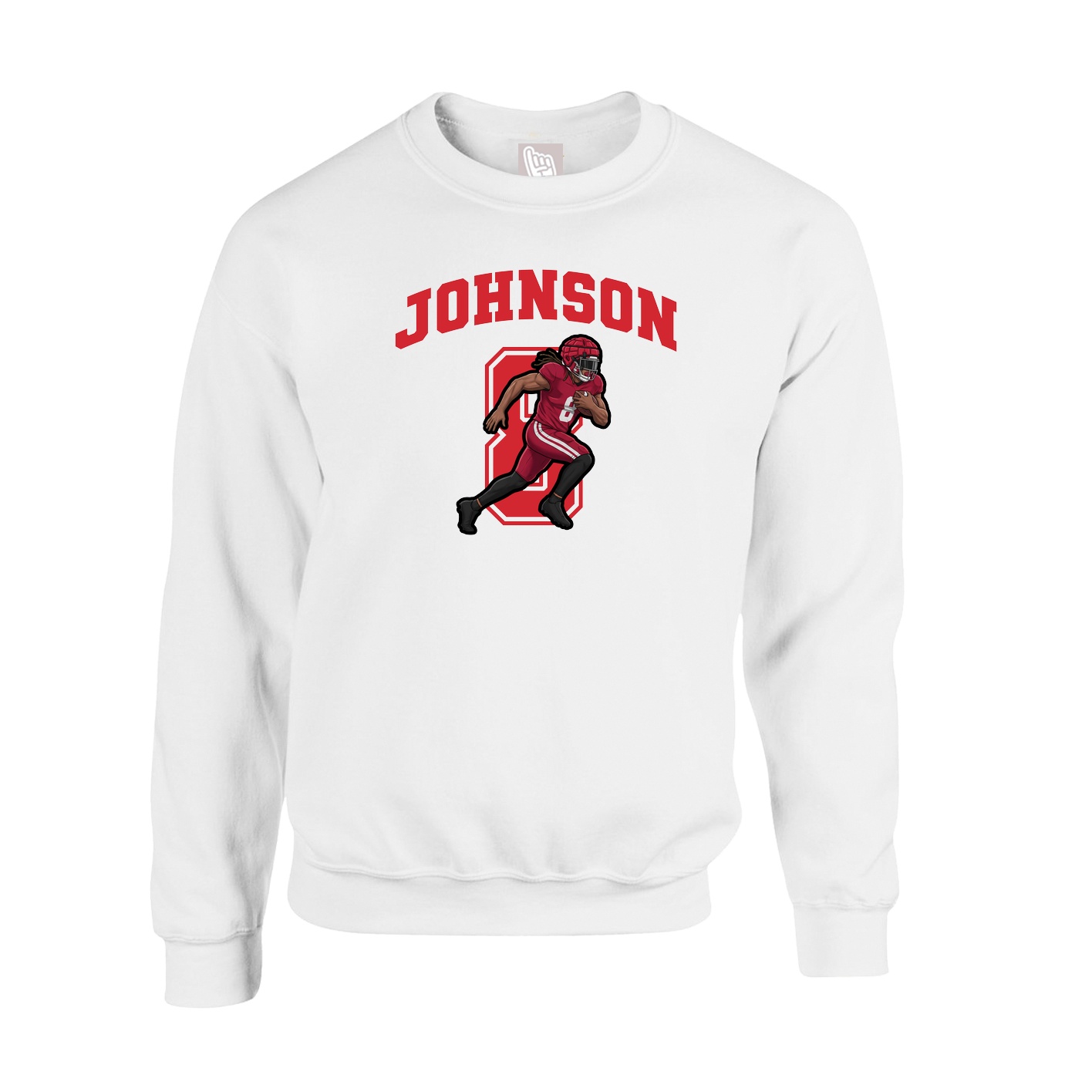Fleece Crew — Number in White