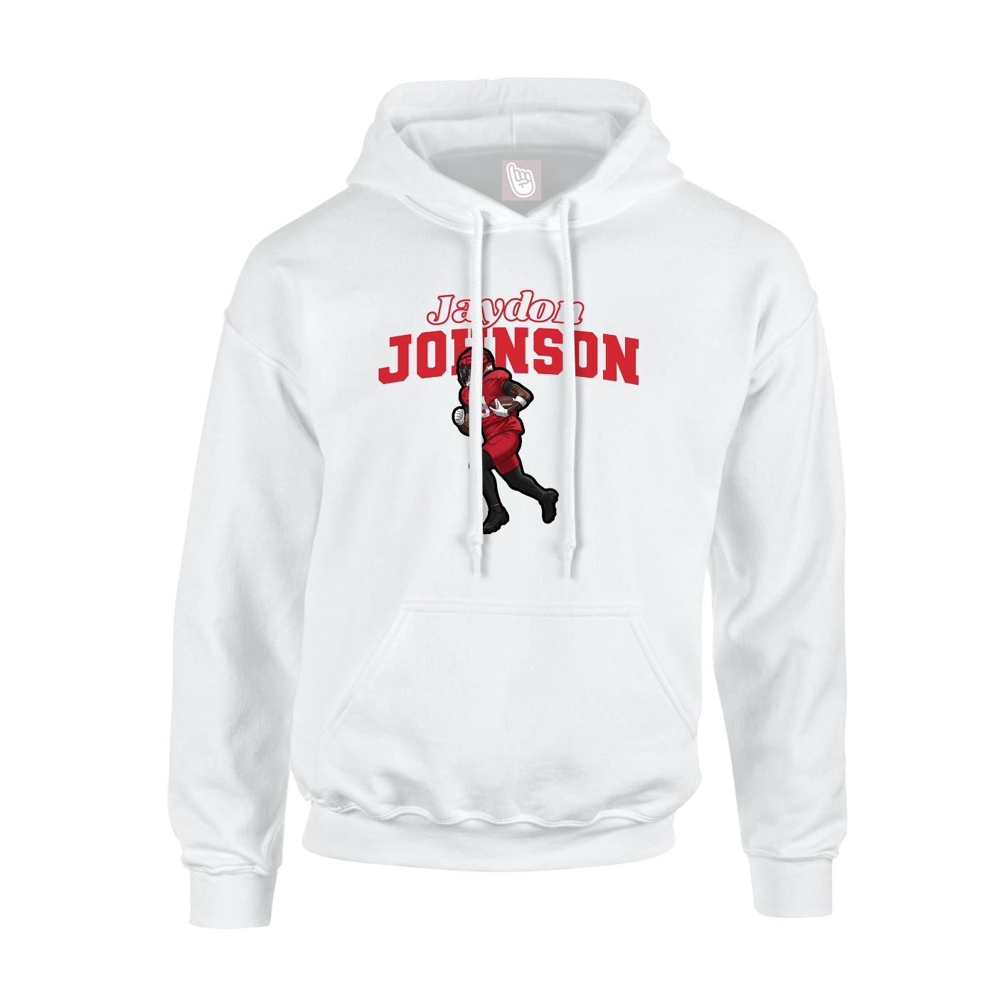 Youth Hoodie — Name Arch in White