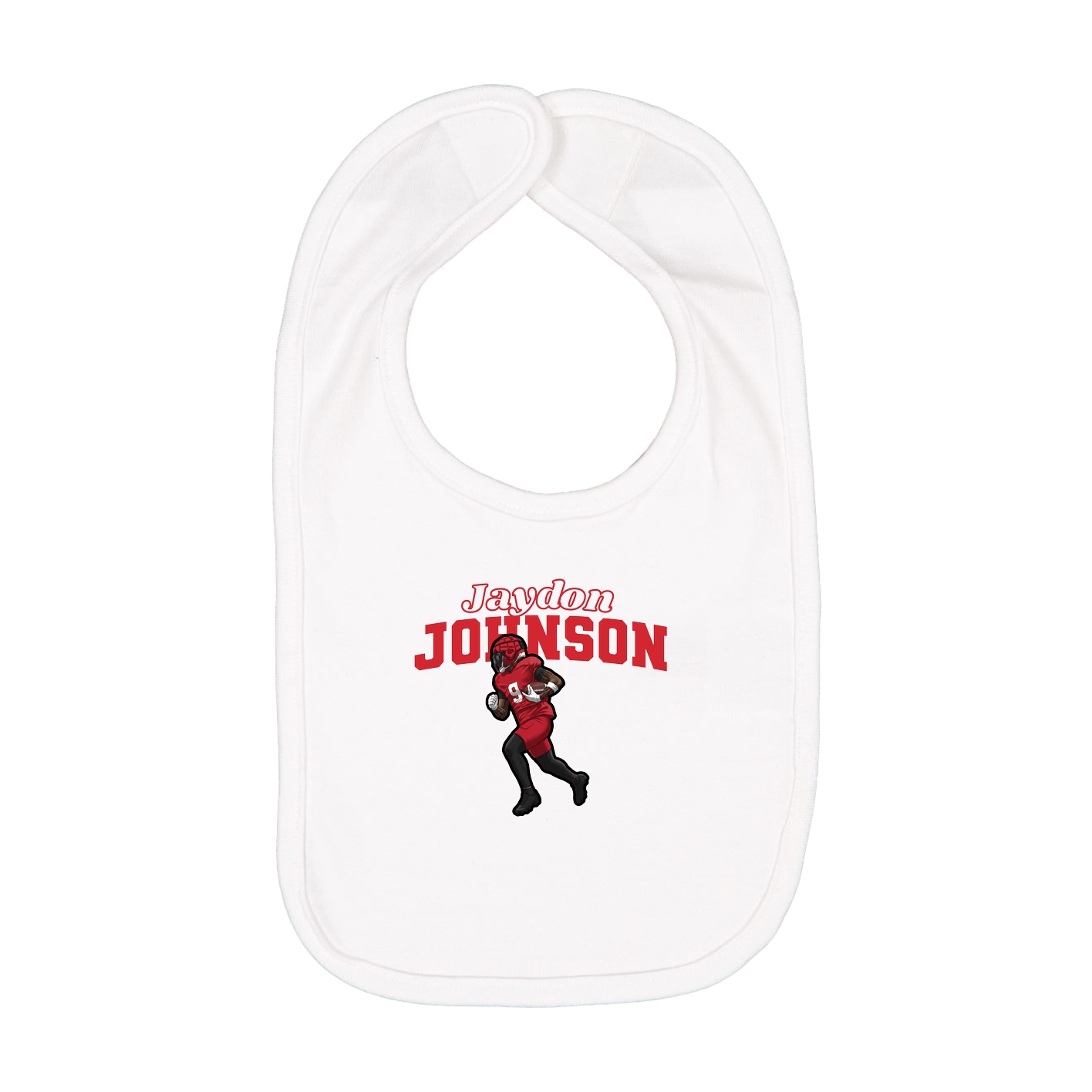 Infant Bib — Name Arch in White