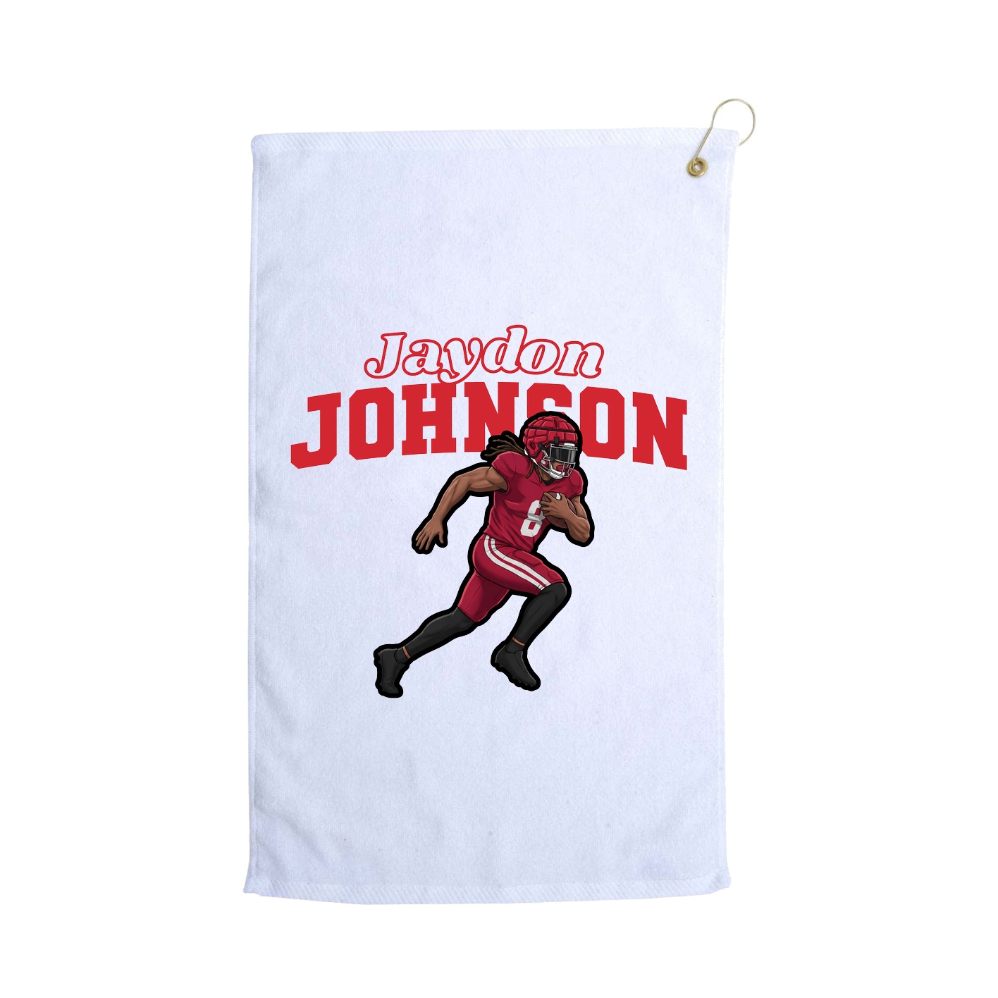 Golf Towel — Name Arch in White