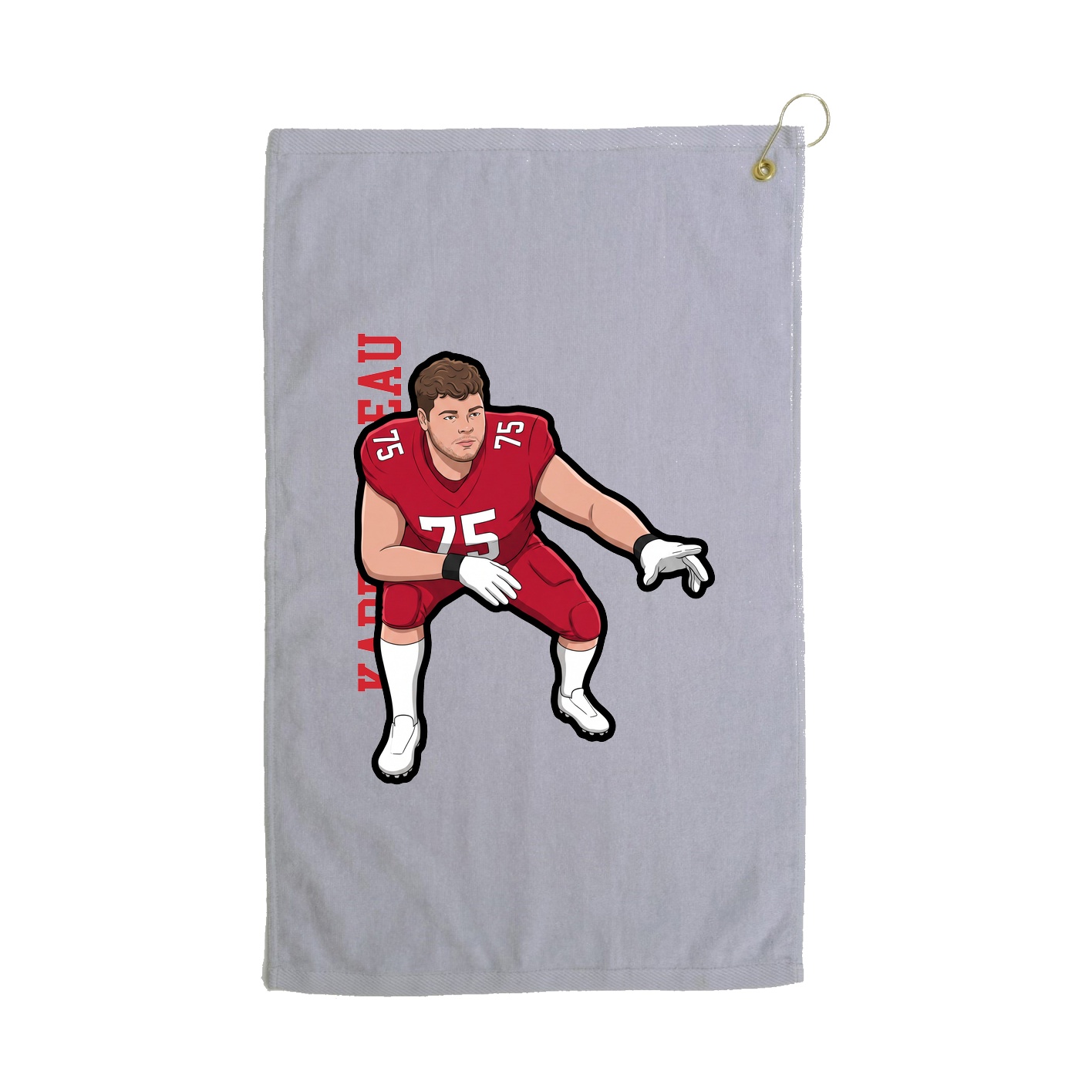Golf Towel — Name Vertical in Grey