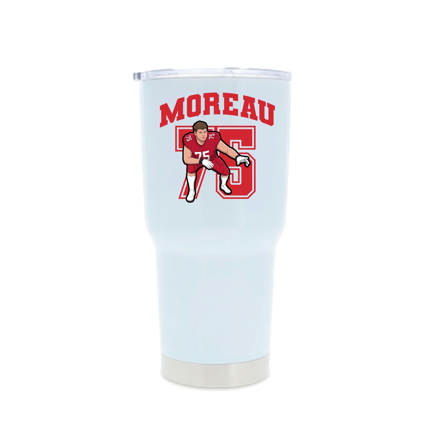 30oz Stainless Steel Tumbler — Number in White