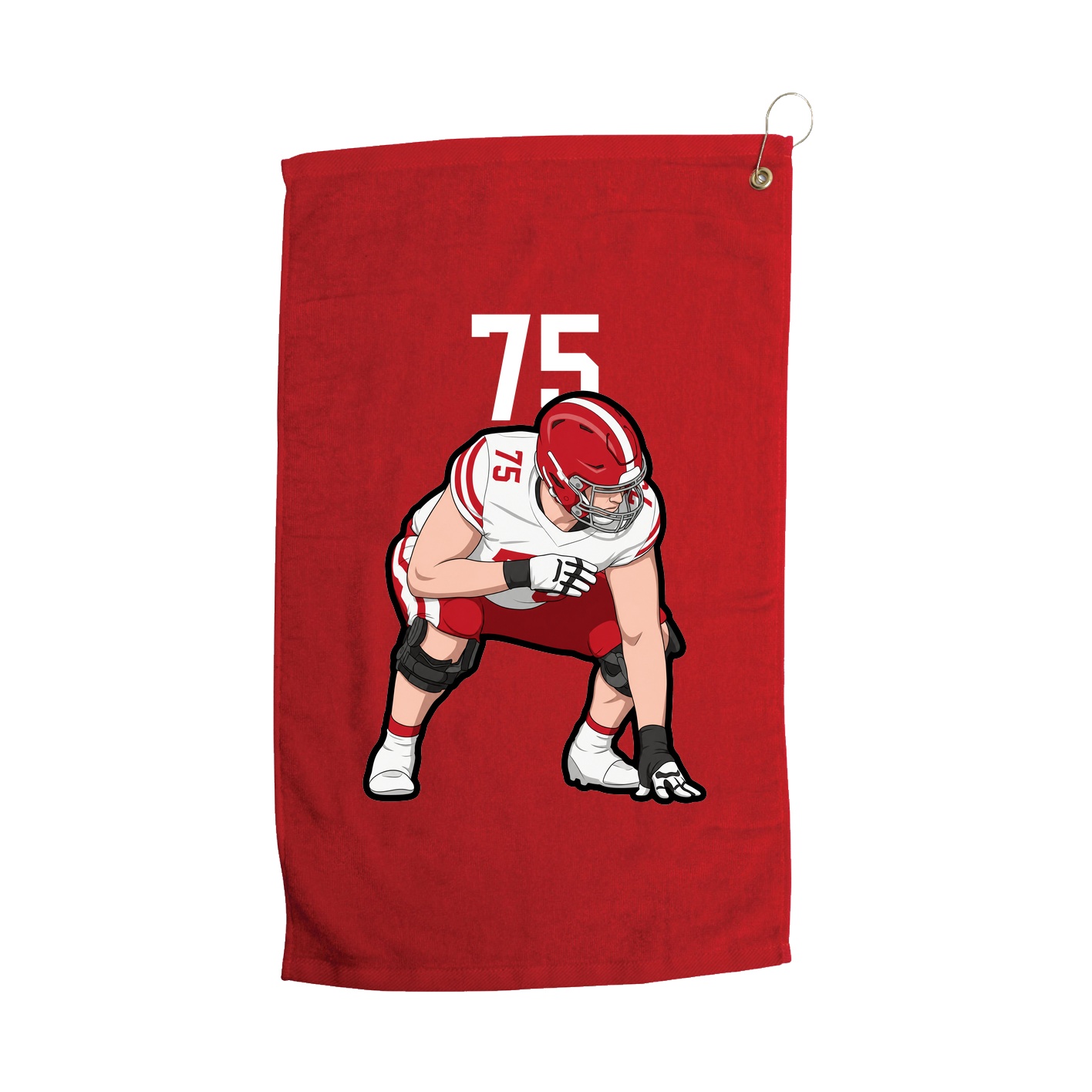 Golf Towel — Number Top in Red