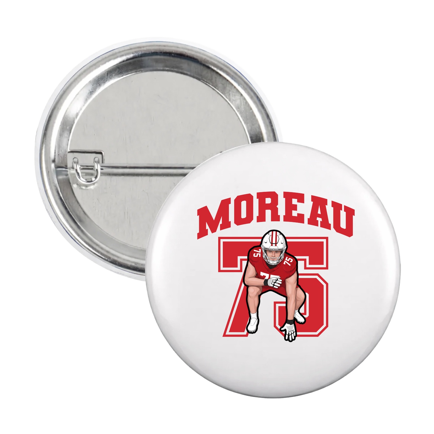 Game Day Button — Number in White