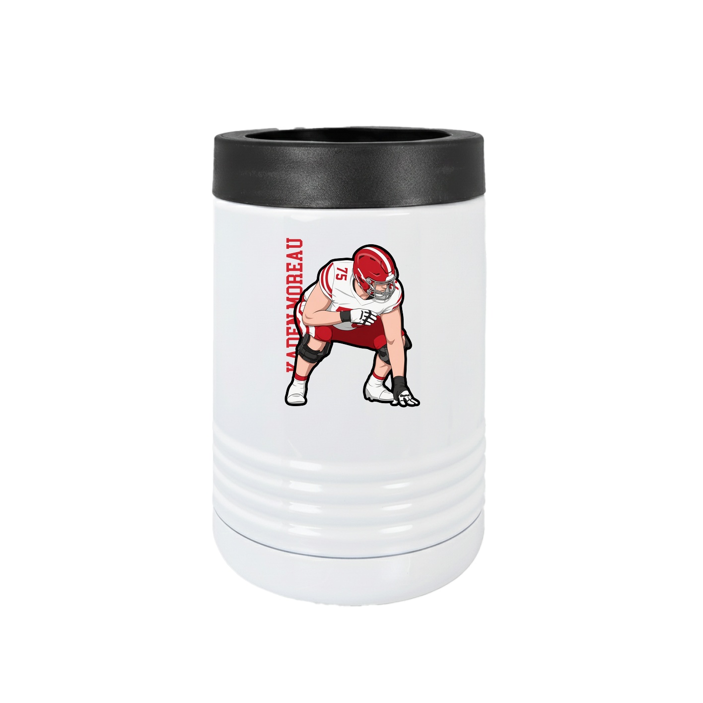Beverage Holder — Name Vertical in White