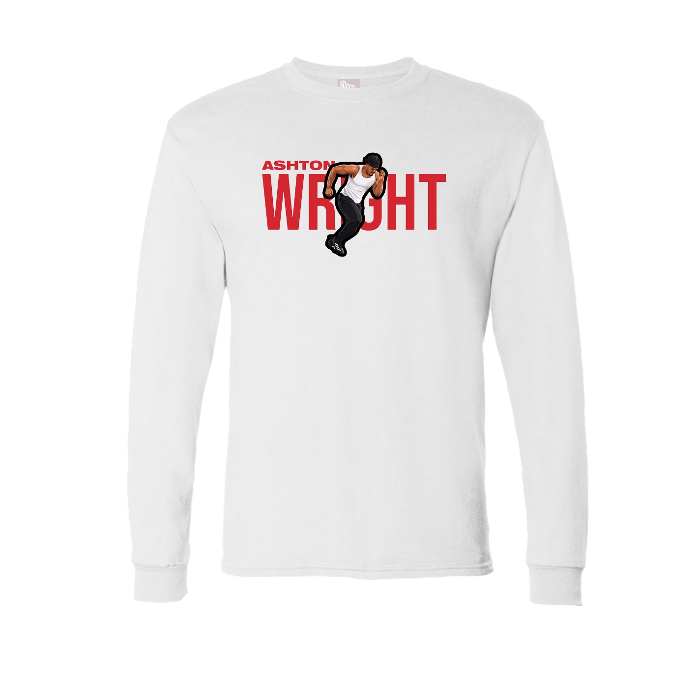 Long Sleeve Tee — Player Name in White