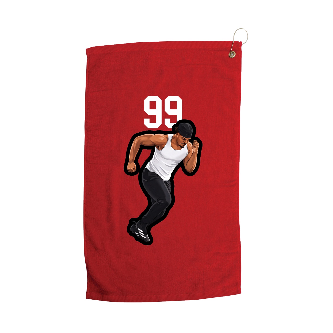 Golf Towel — Number Top in Red