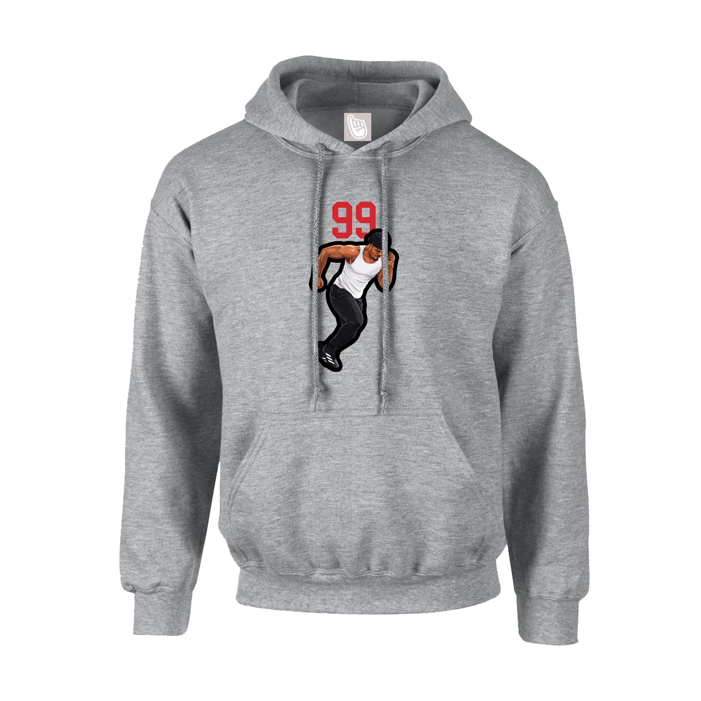 Youth Hoodie — Number Top in Grey