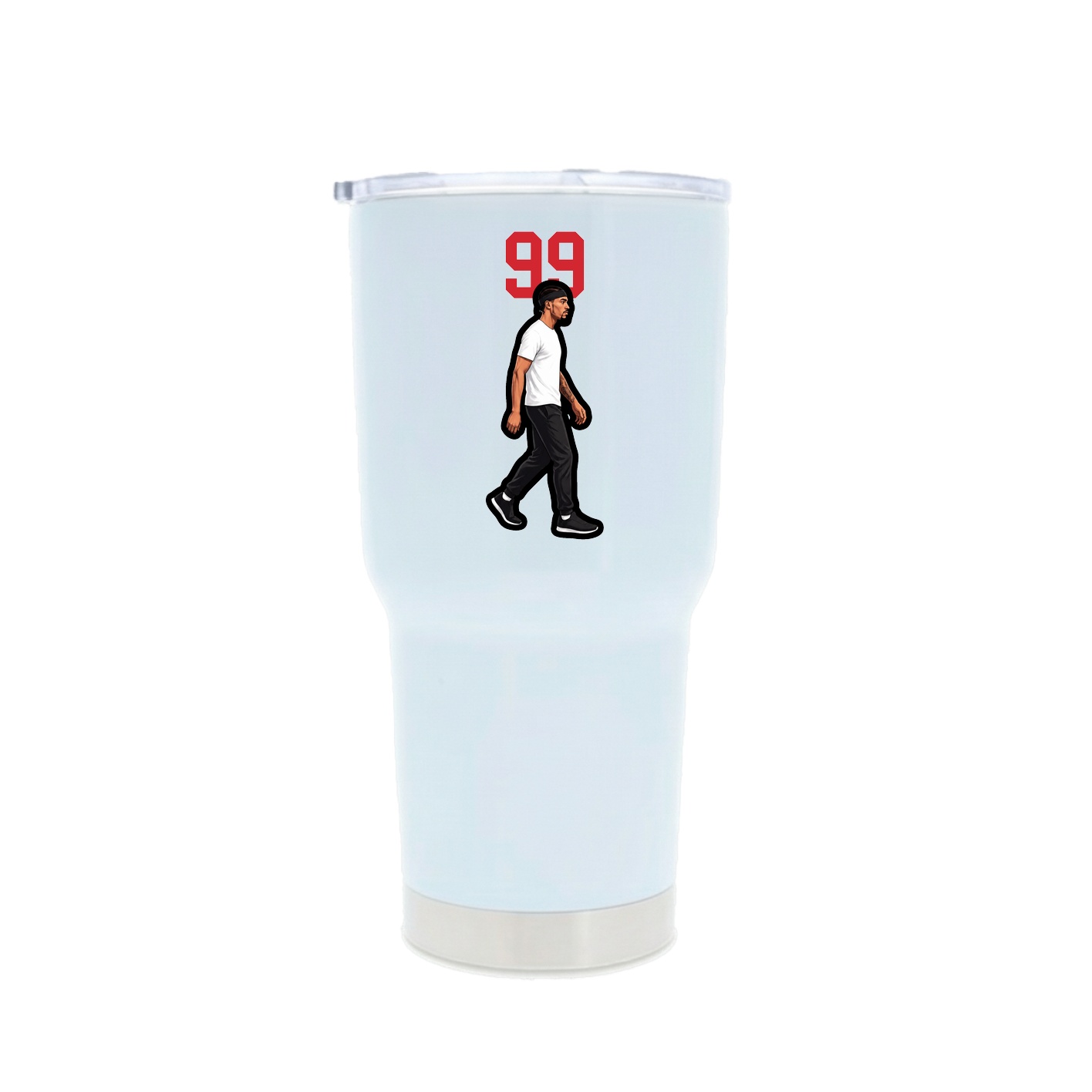 30oz Stainless Steel Tumbler — Number Top in White