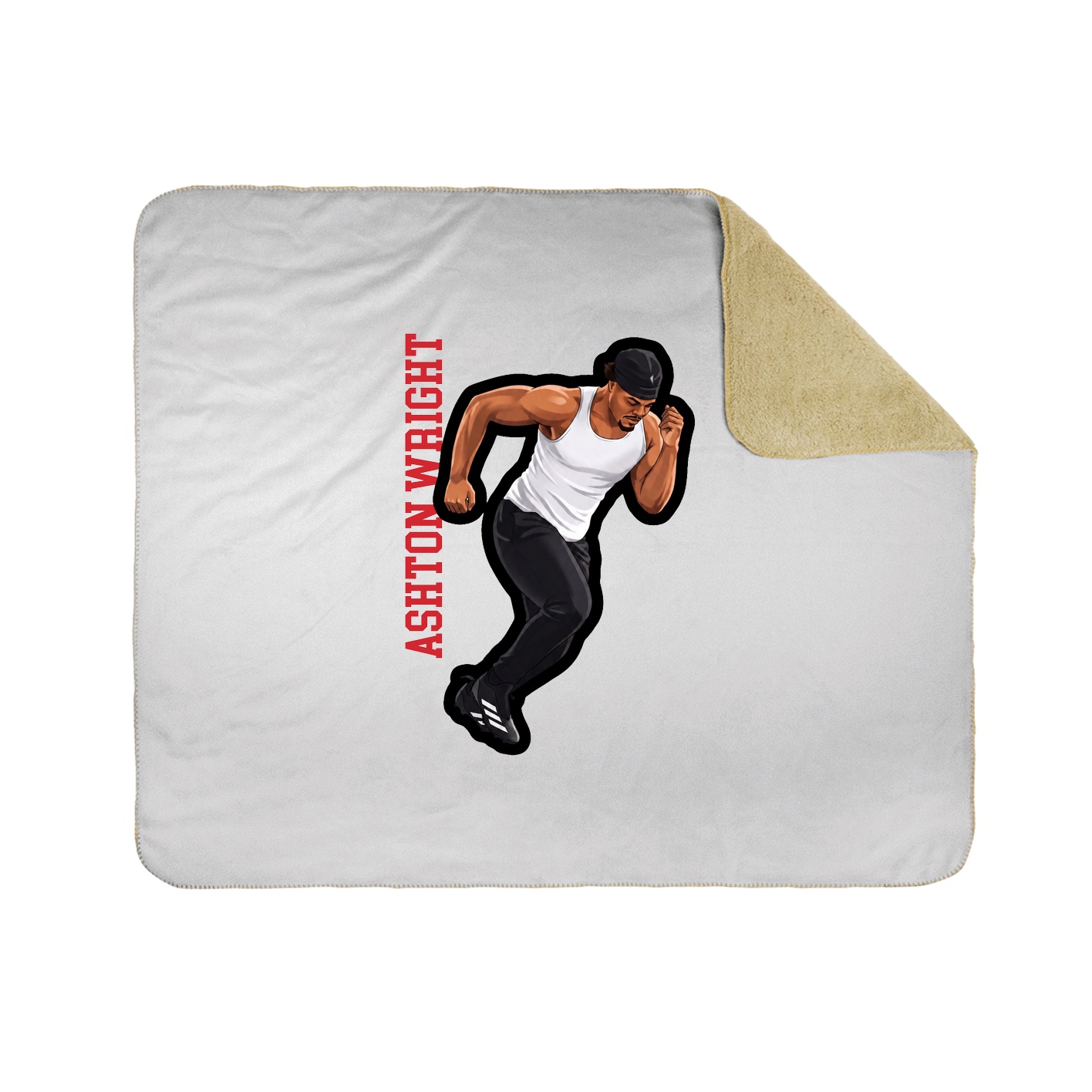 Throw Blanket — Name Vertical in White