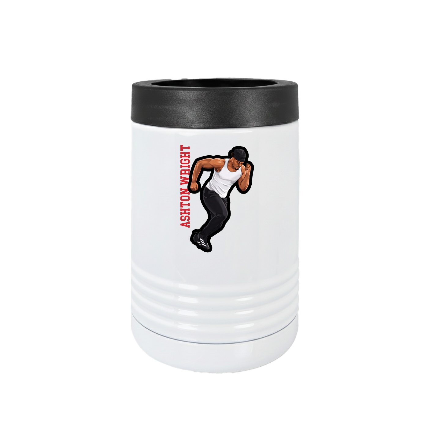 Beverage Holder — Name Vertical in White