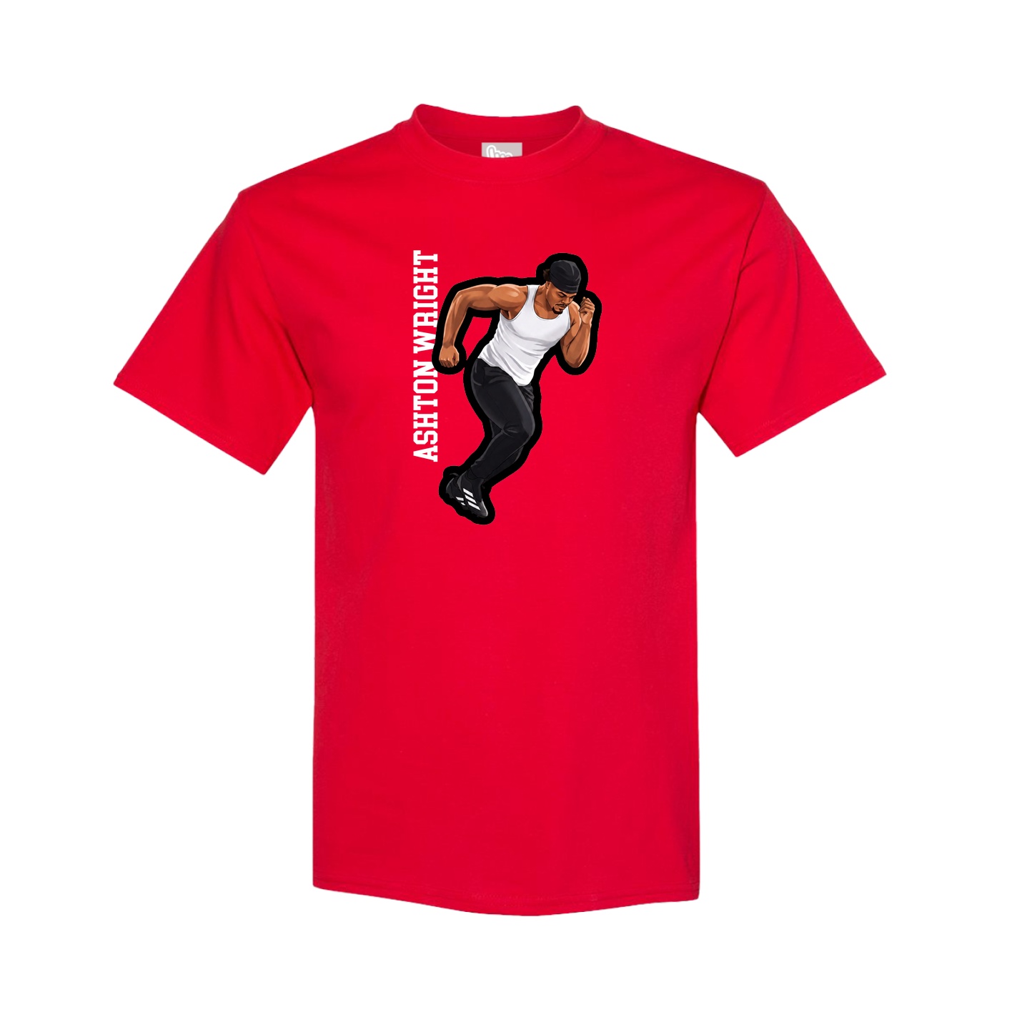Tee — Name Vertical in Red
