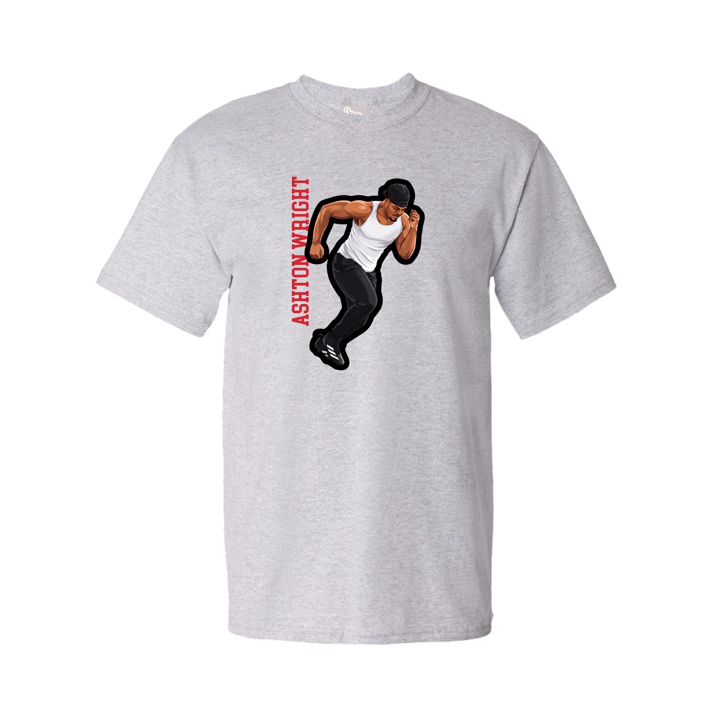 Youth Tee — Name Vertical in Grey