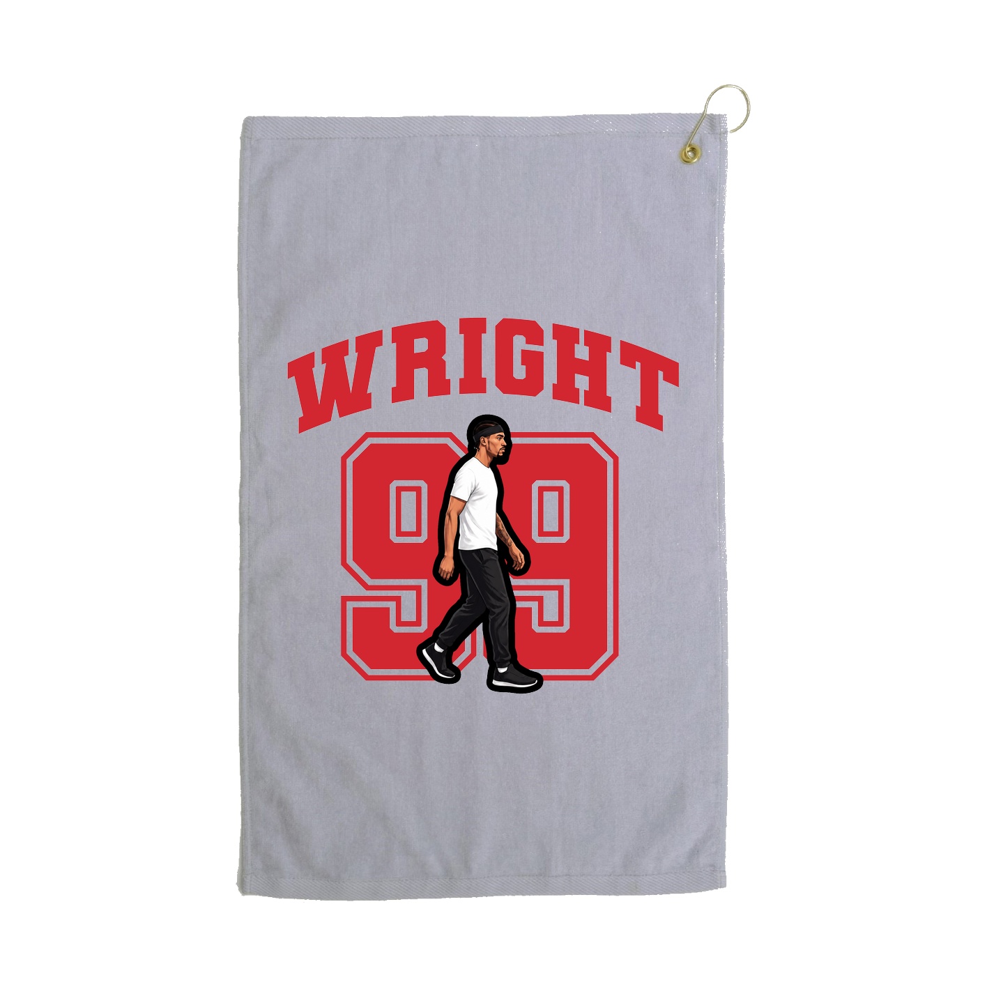 Golf Towel — Number in Grey