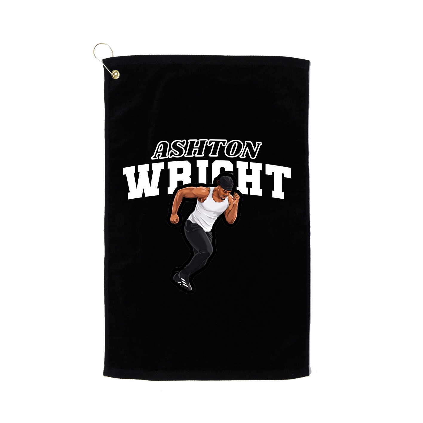 Golf Towel — Name Arch in Black