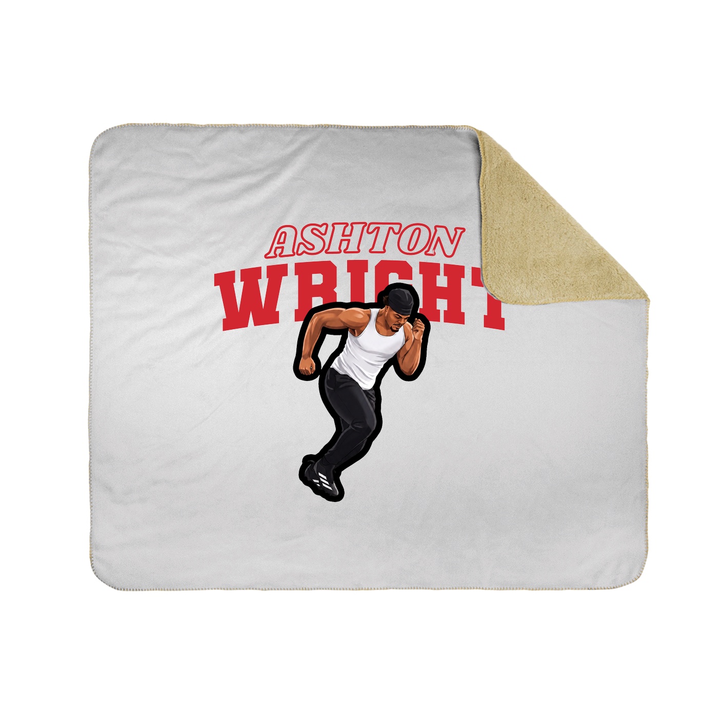 Throw Blanket — Name Arch in White