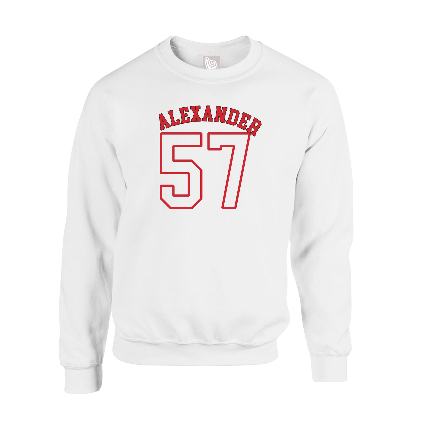 Fleece Crew — Shirsey Arch in White