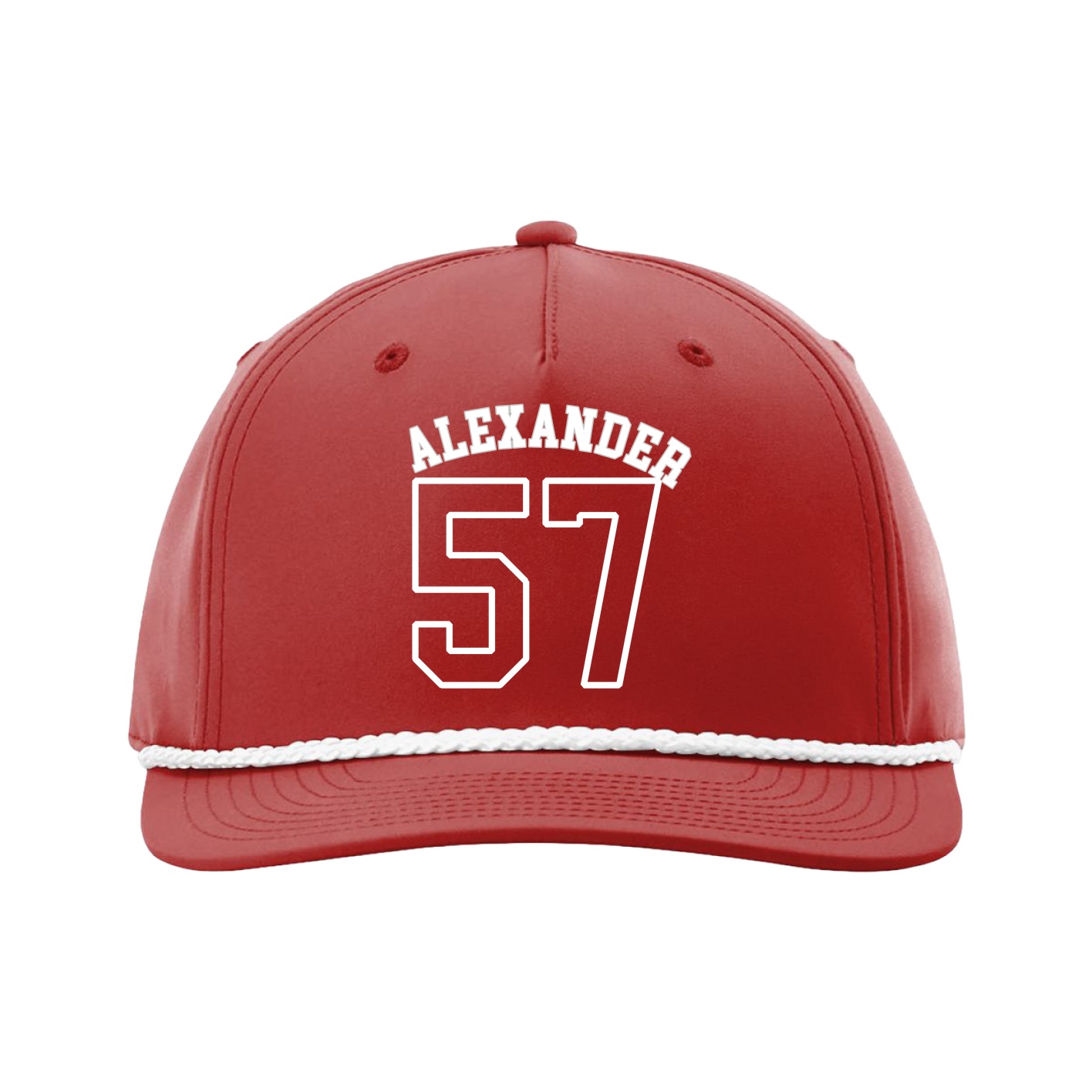 Five-Panel Classic Rope Cap — Shirsey Arch in Red