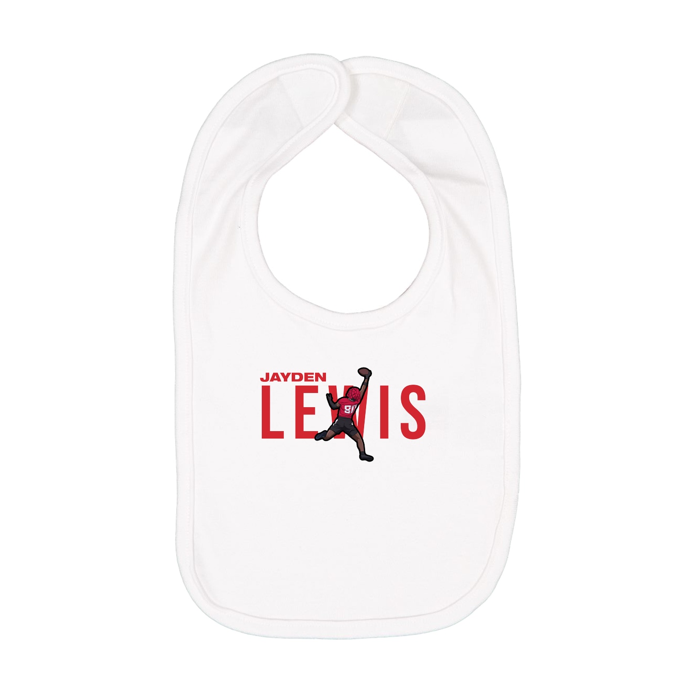 Infant Bib — Player Name in White