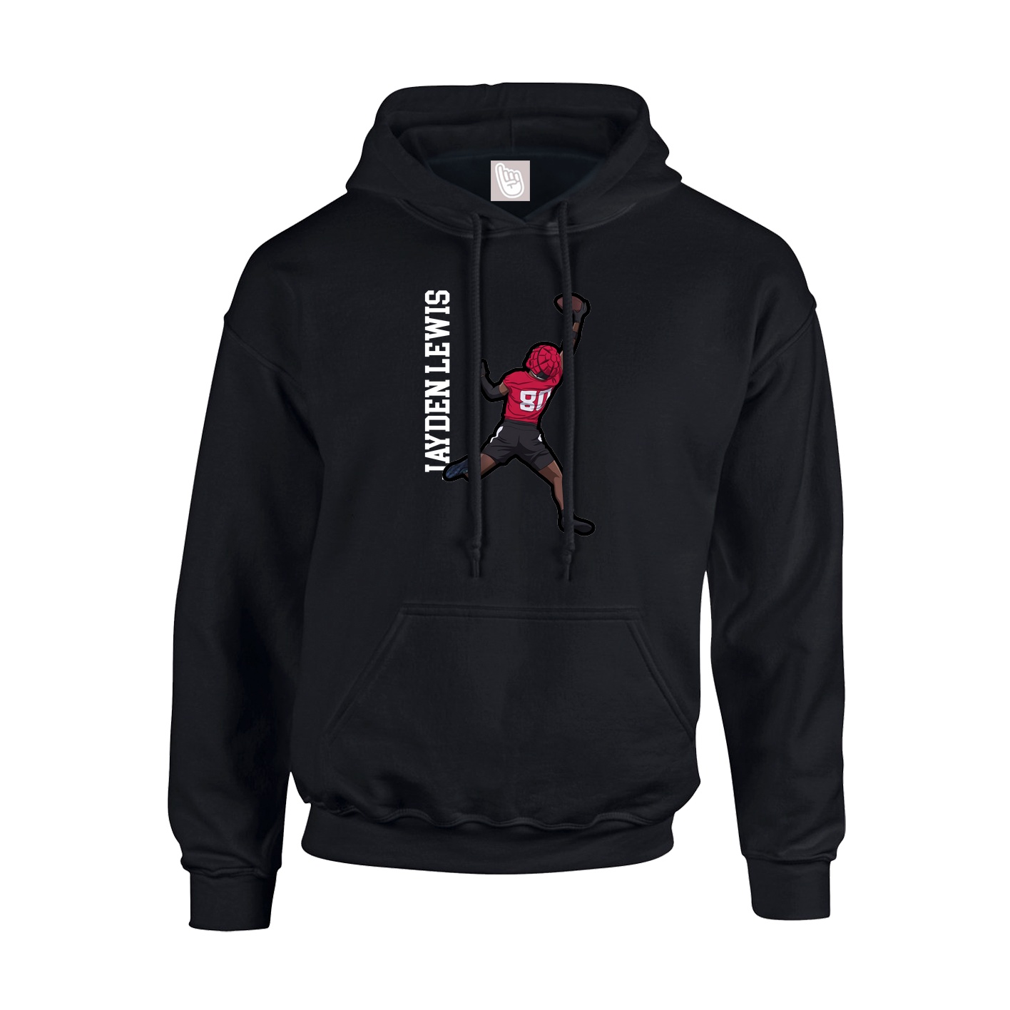 Youth Hoodie — Name Vertical in Black