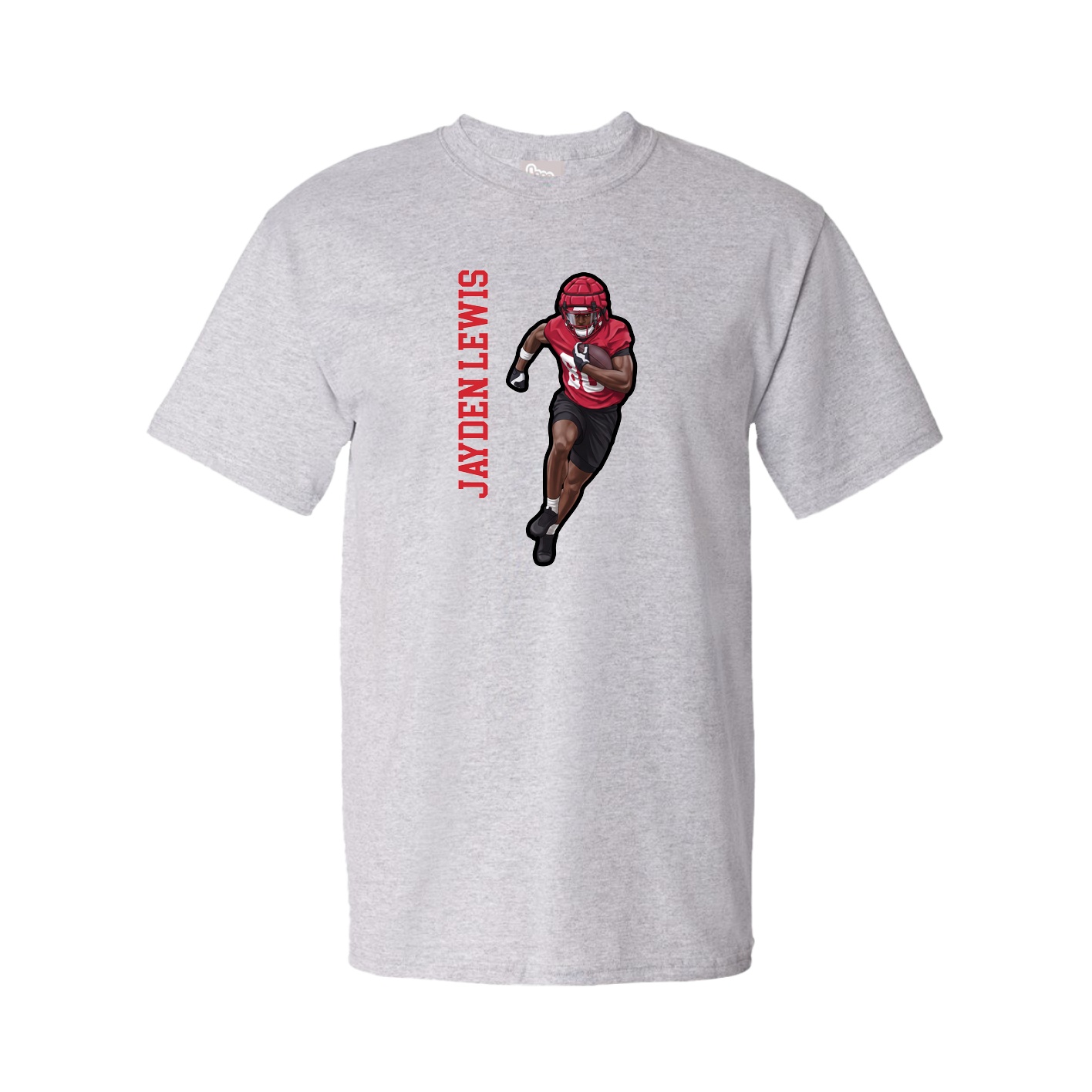 Youth Tee — Name Vertical in Grey
