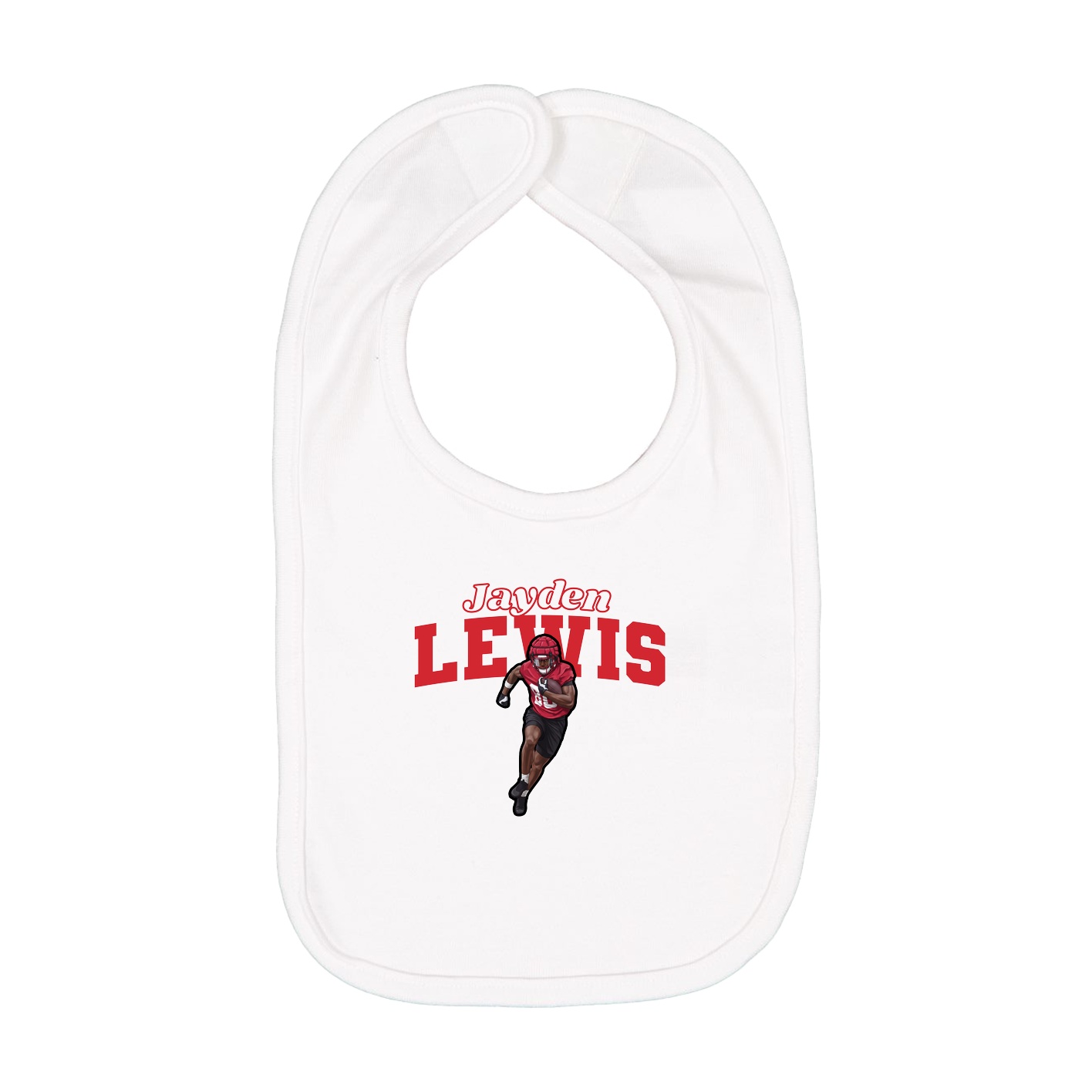 Infant Bib — Name Arch in White