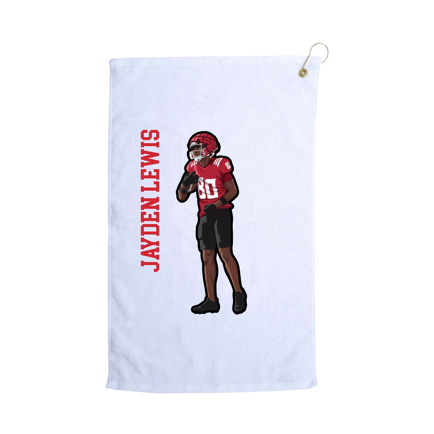 Golf Towel — Name Vertical in White