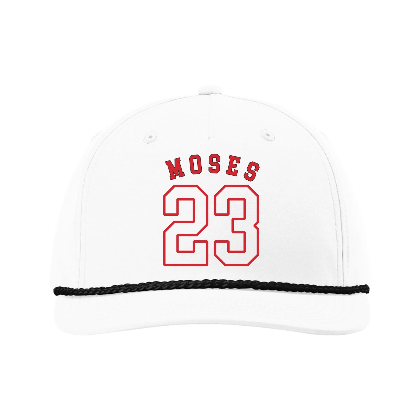 Five-Panel Classic Rope Cap — Shirsey Arch in White