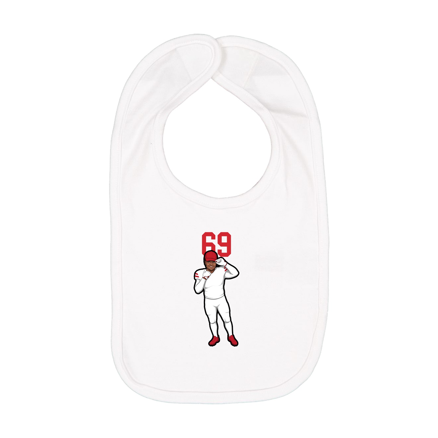Infant Bib — Number Top in White