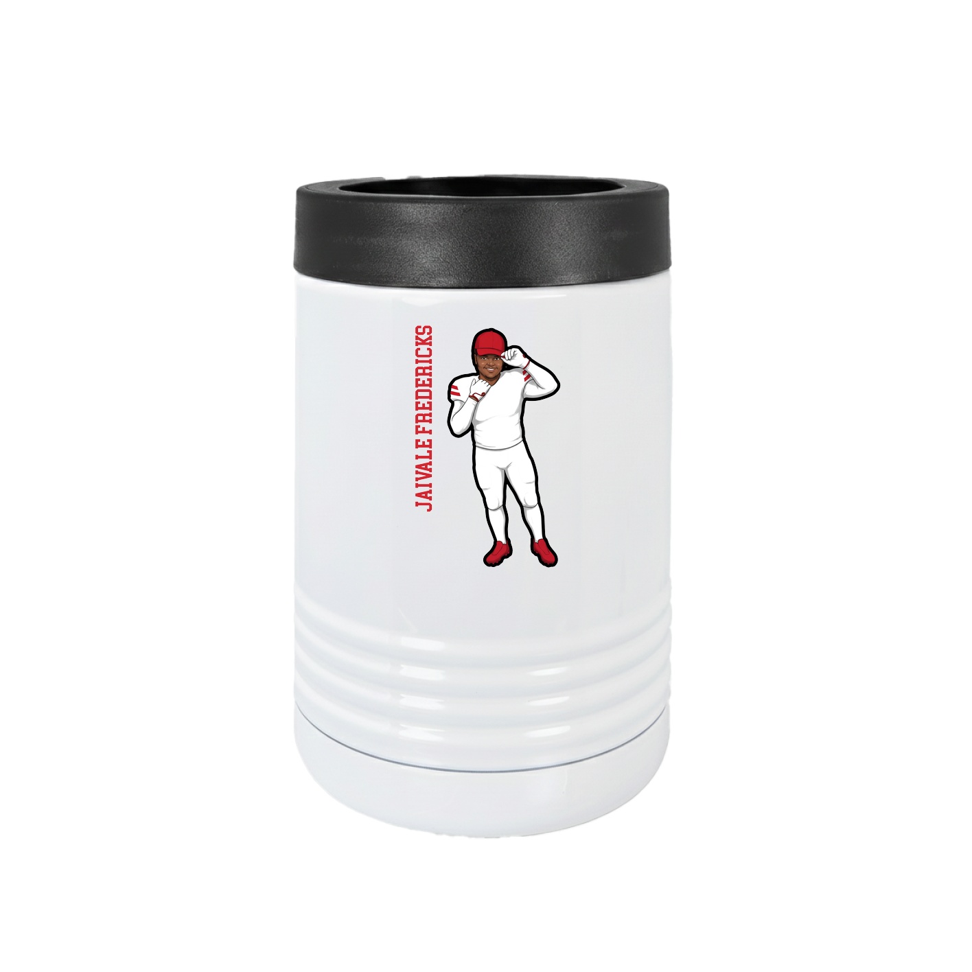 Beverage Holder — Name Vertical in White