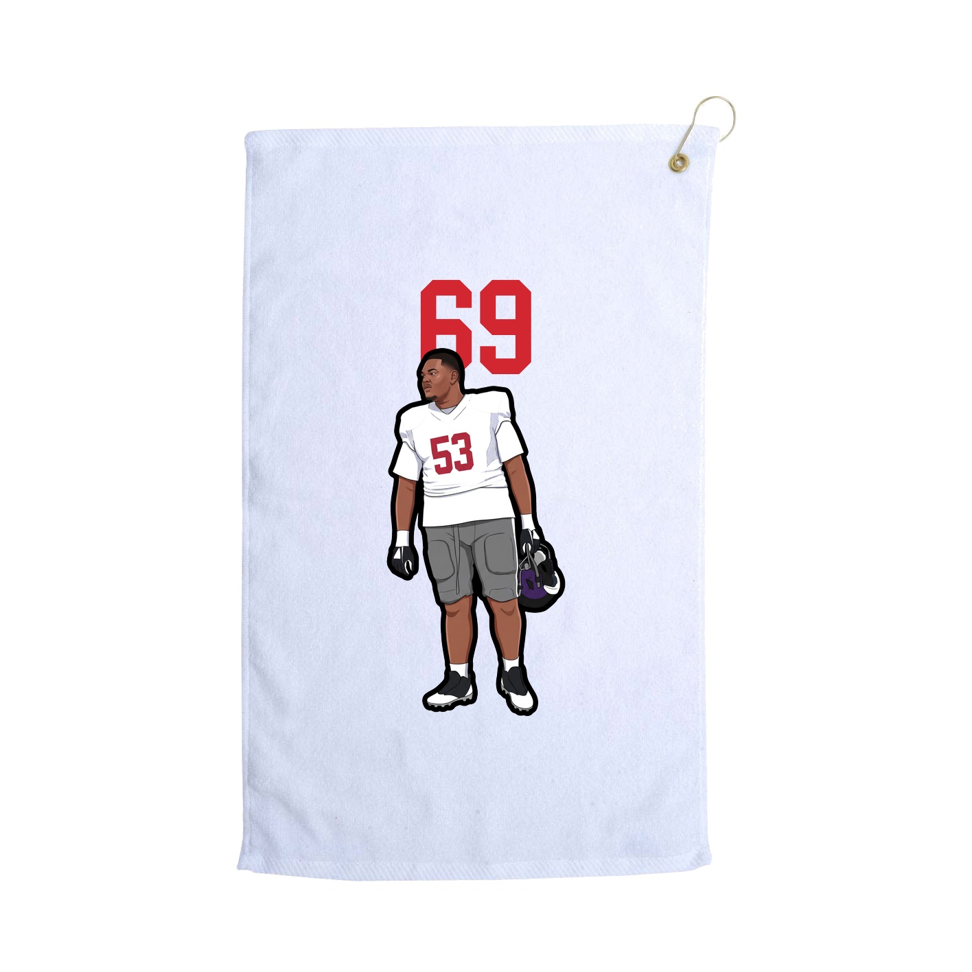 Golf Towel — Number Top in White