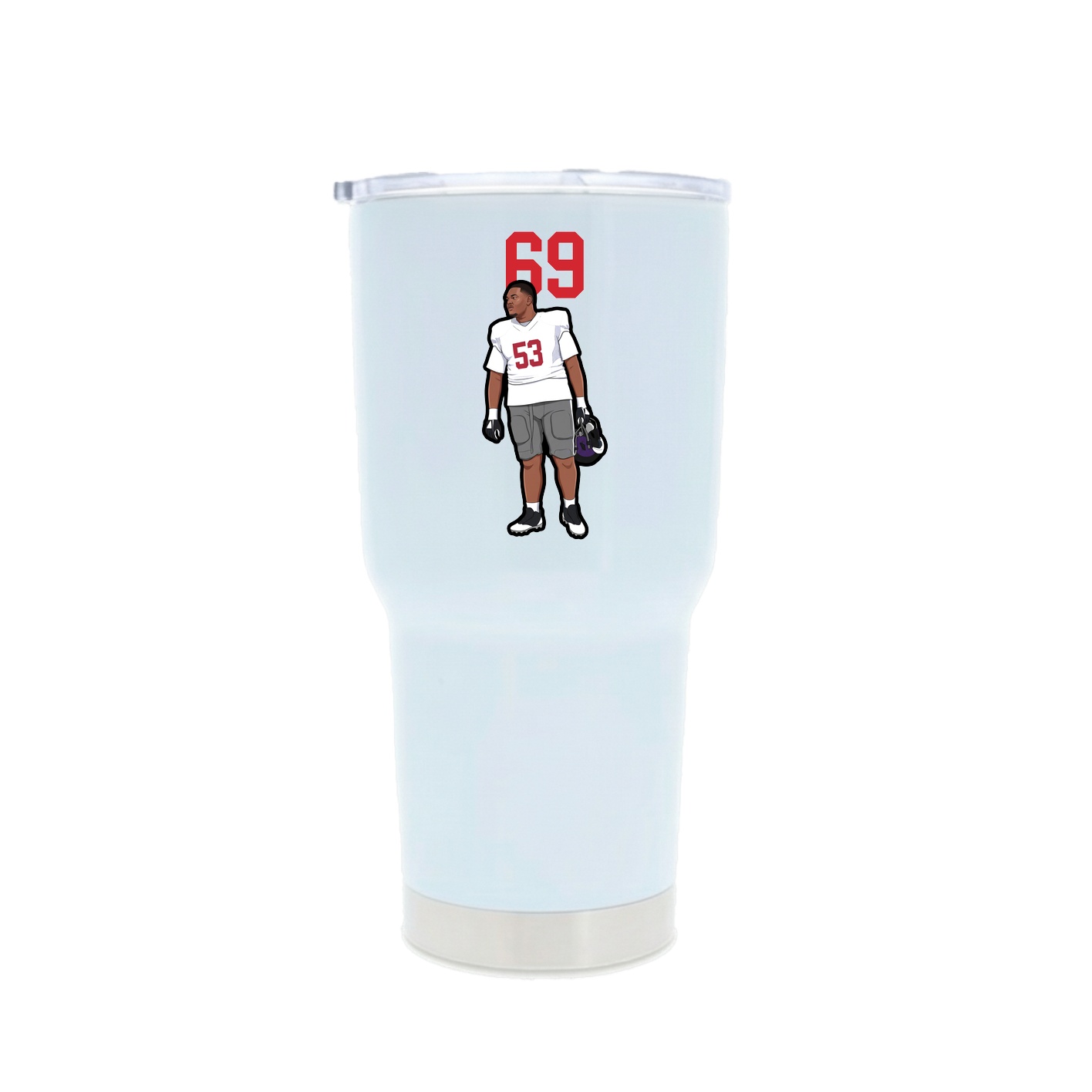 30oz Stainless Steel Tumbler — Number Top in White