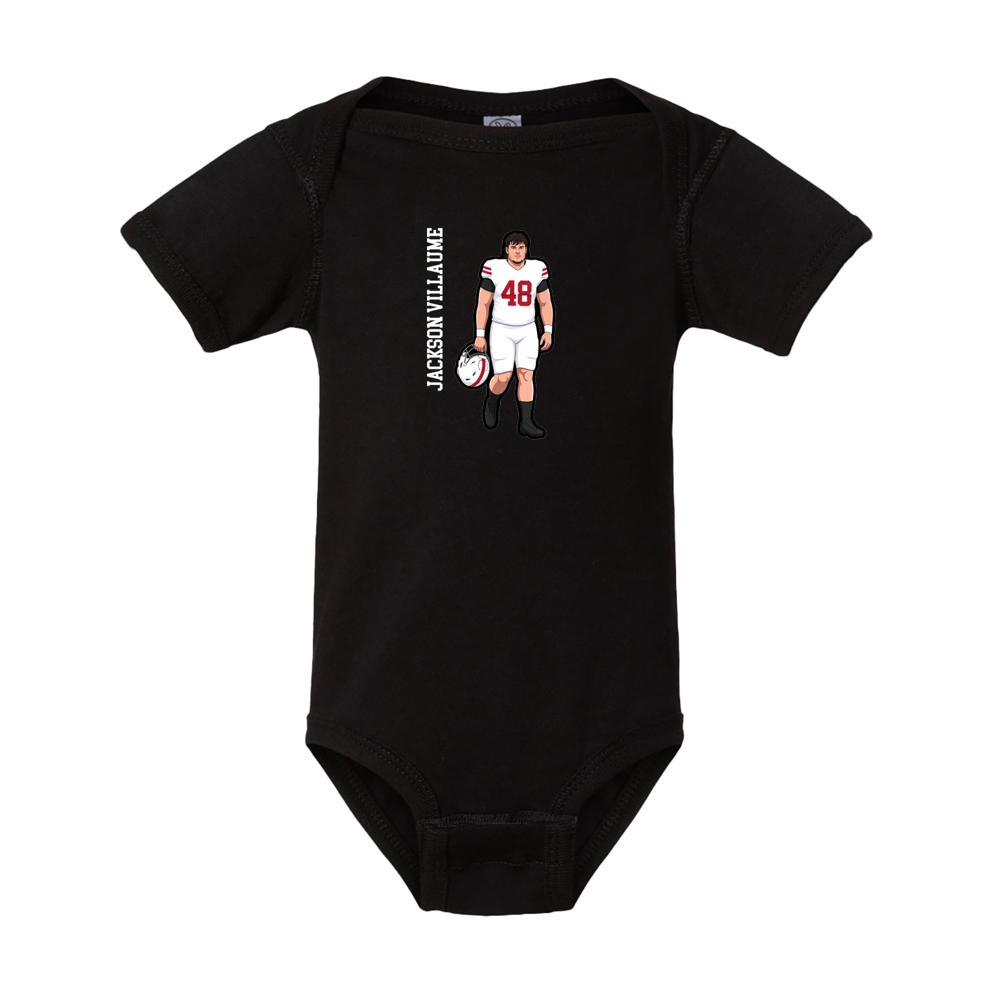 Baby Onesie — Name Vertical in Black