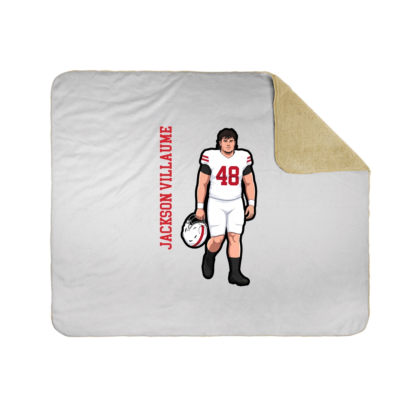 Throw Blanket — Name Vertical in White