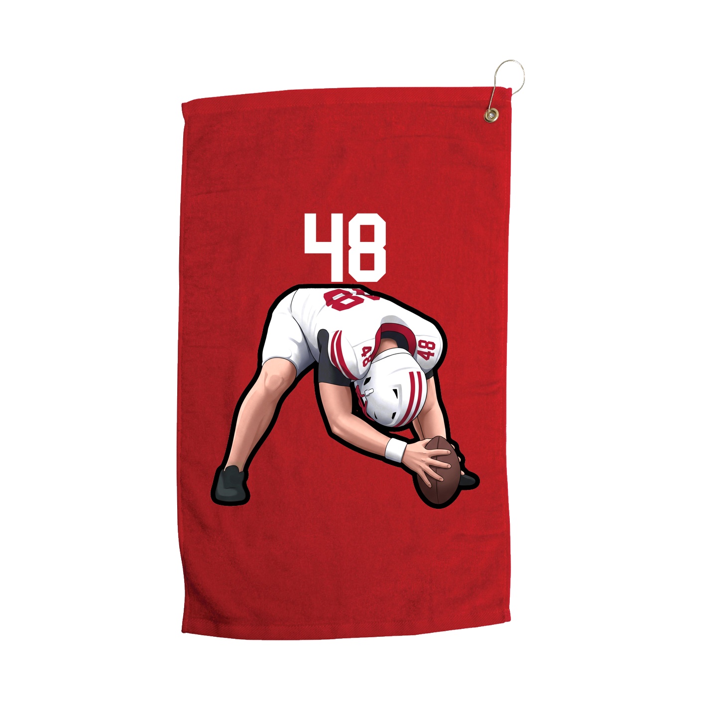 Golf Towel — Number Top in Red