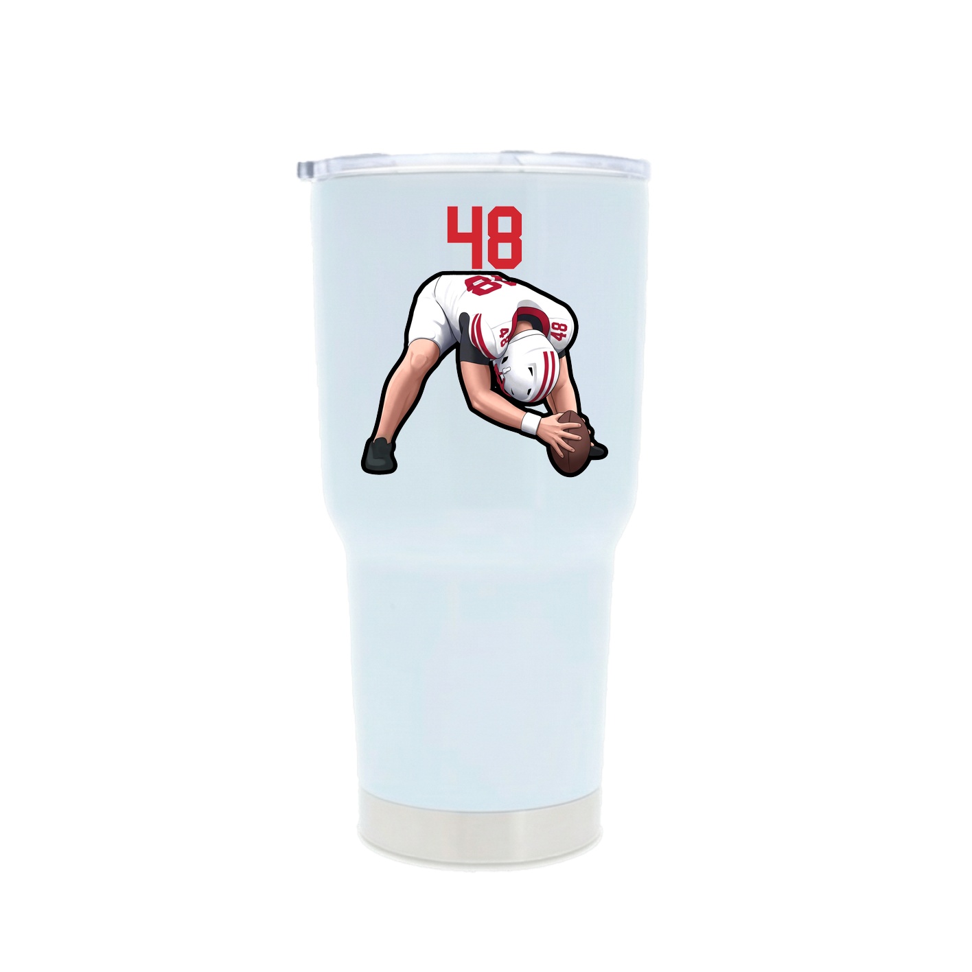 30oz Stainless Steel Tumbler — Number Top in White