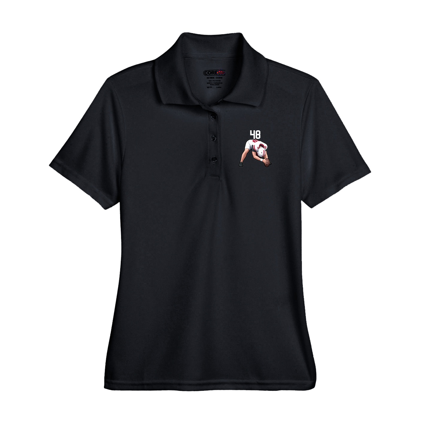 Performance Polo — Number Top in Black