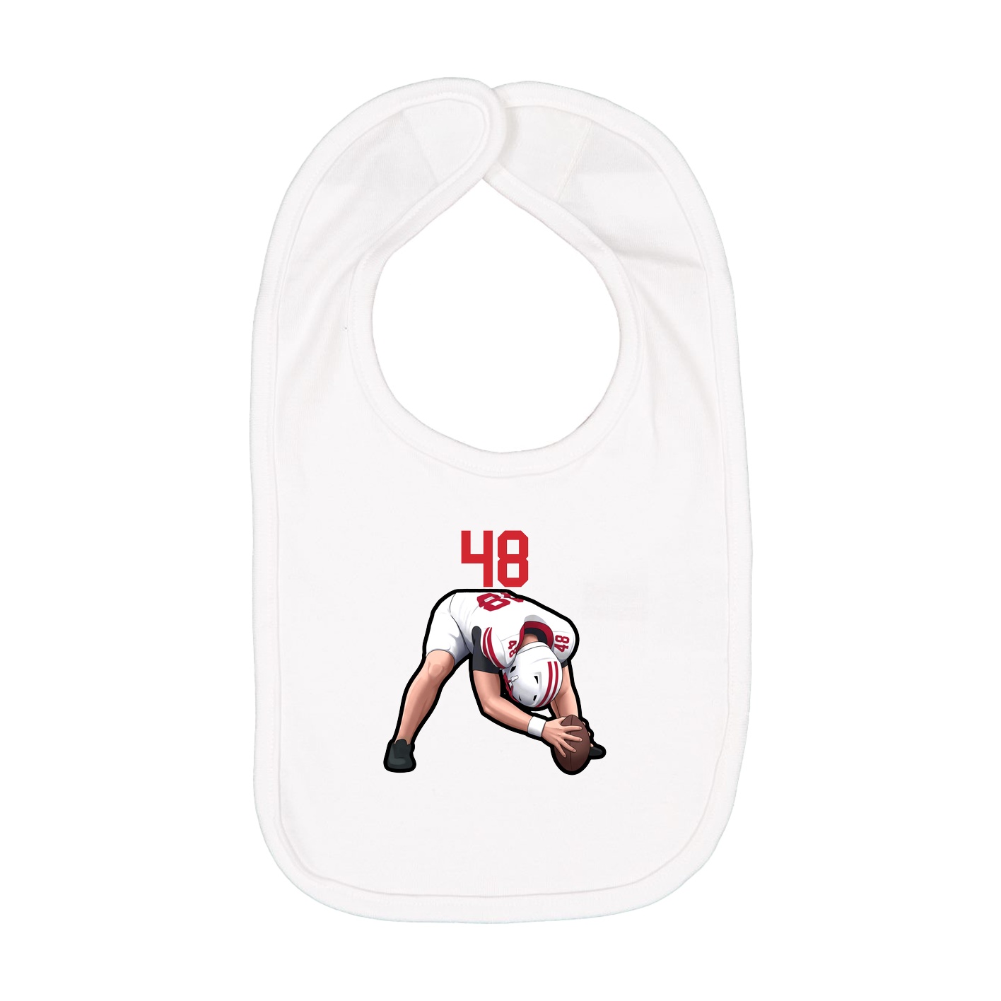 Infant Bib — Number Top in White