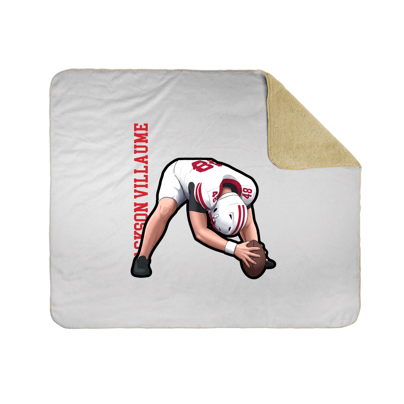 Throw Blanket — Name Vertical in White