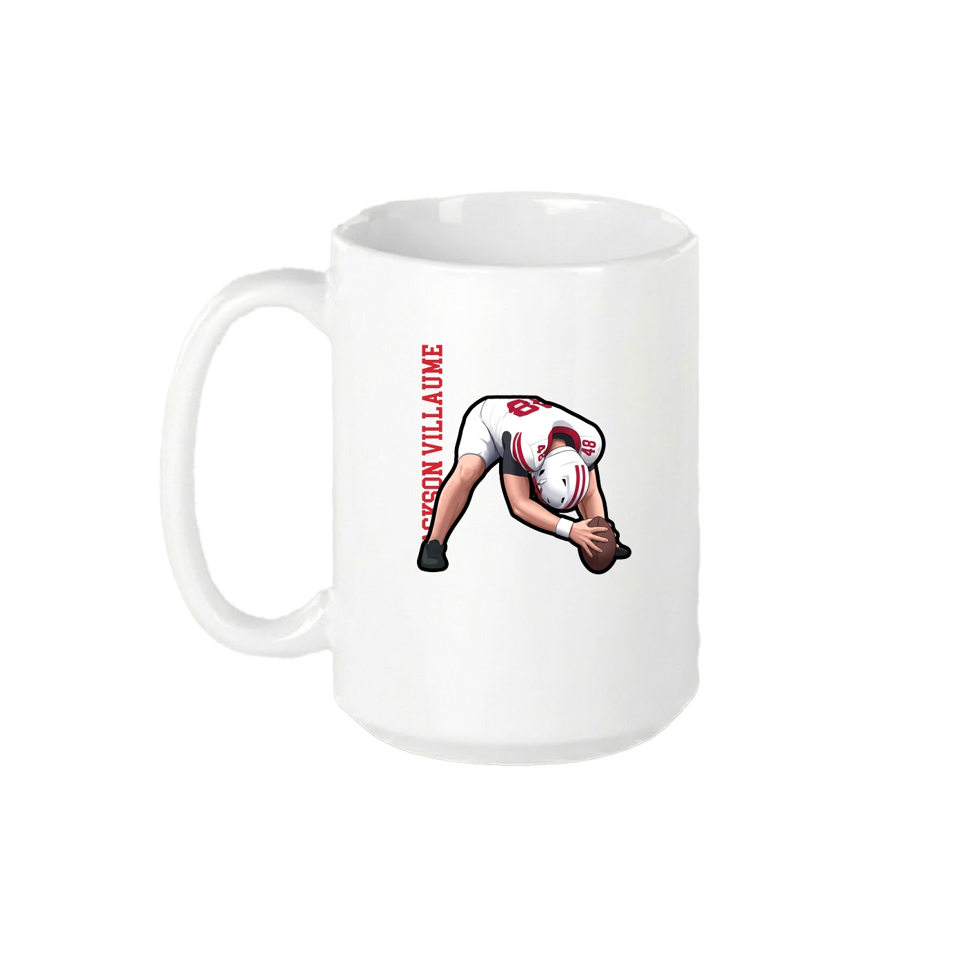 15oz Coffee Mug — Name Vertical in White