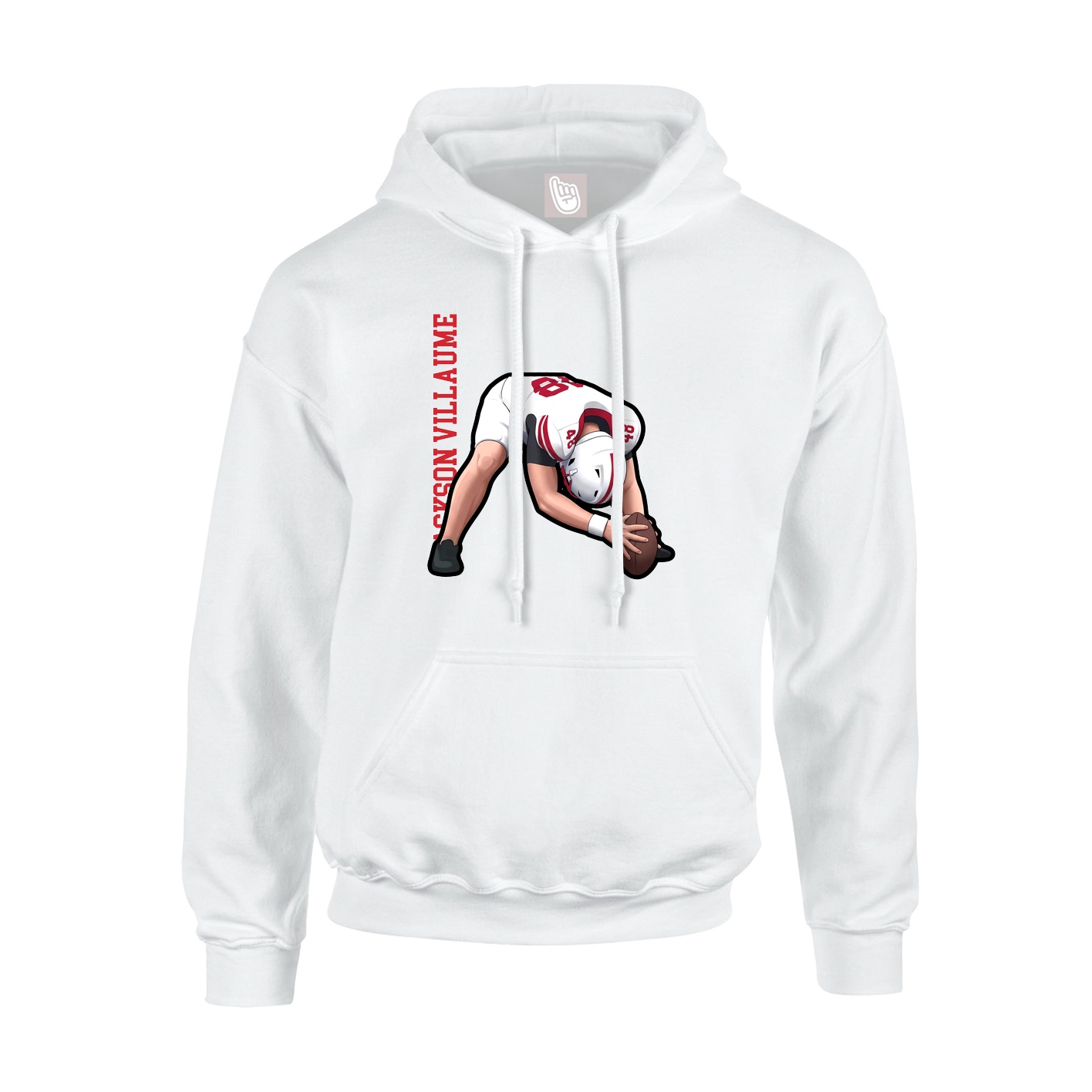 Youth Hoodie — Name Vertical in White