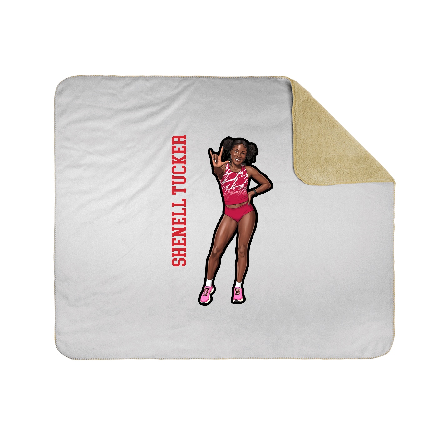 Throw Blanket — Name Vertical in White