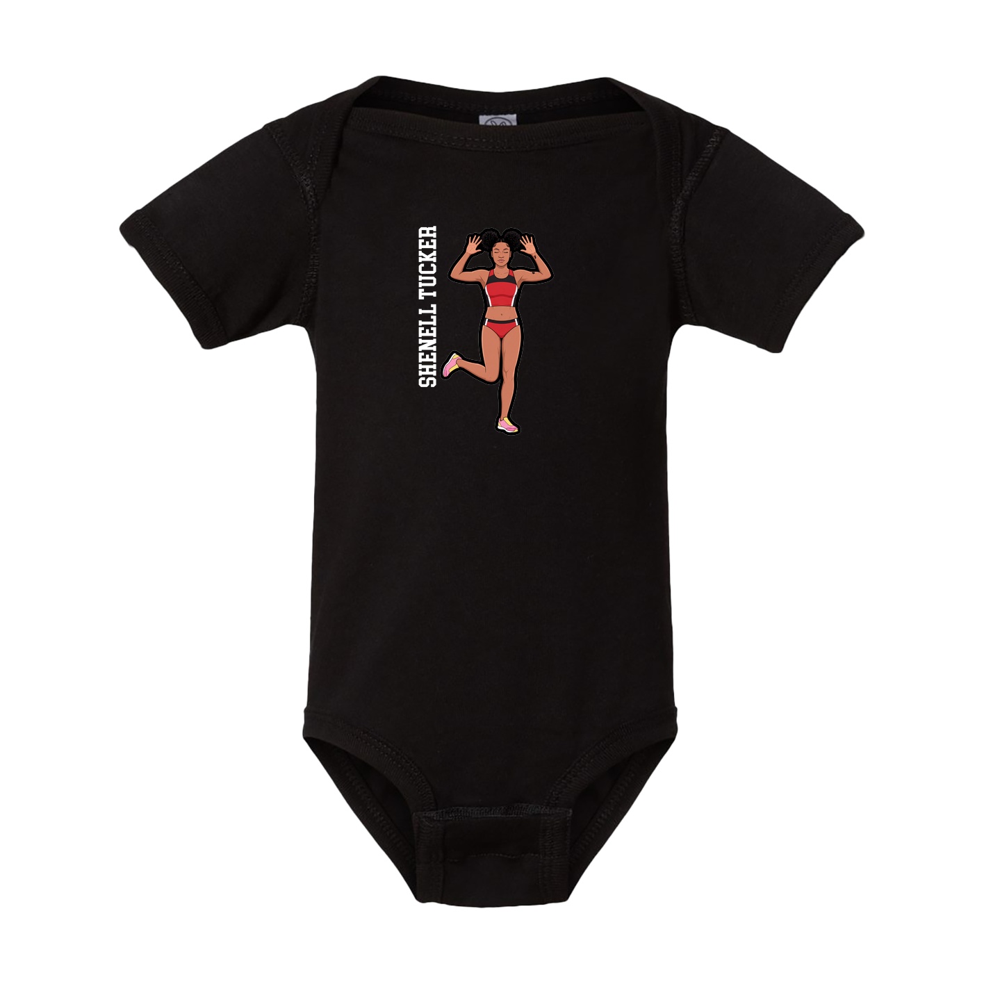 Baby Onesie — Name Vertical in Black